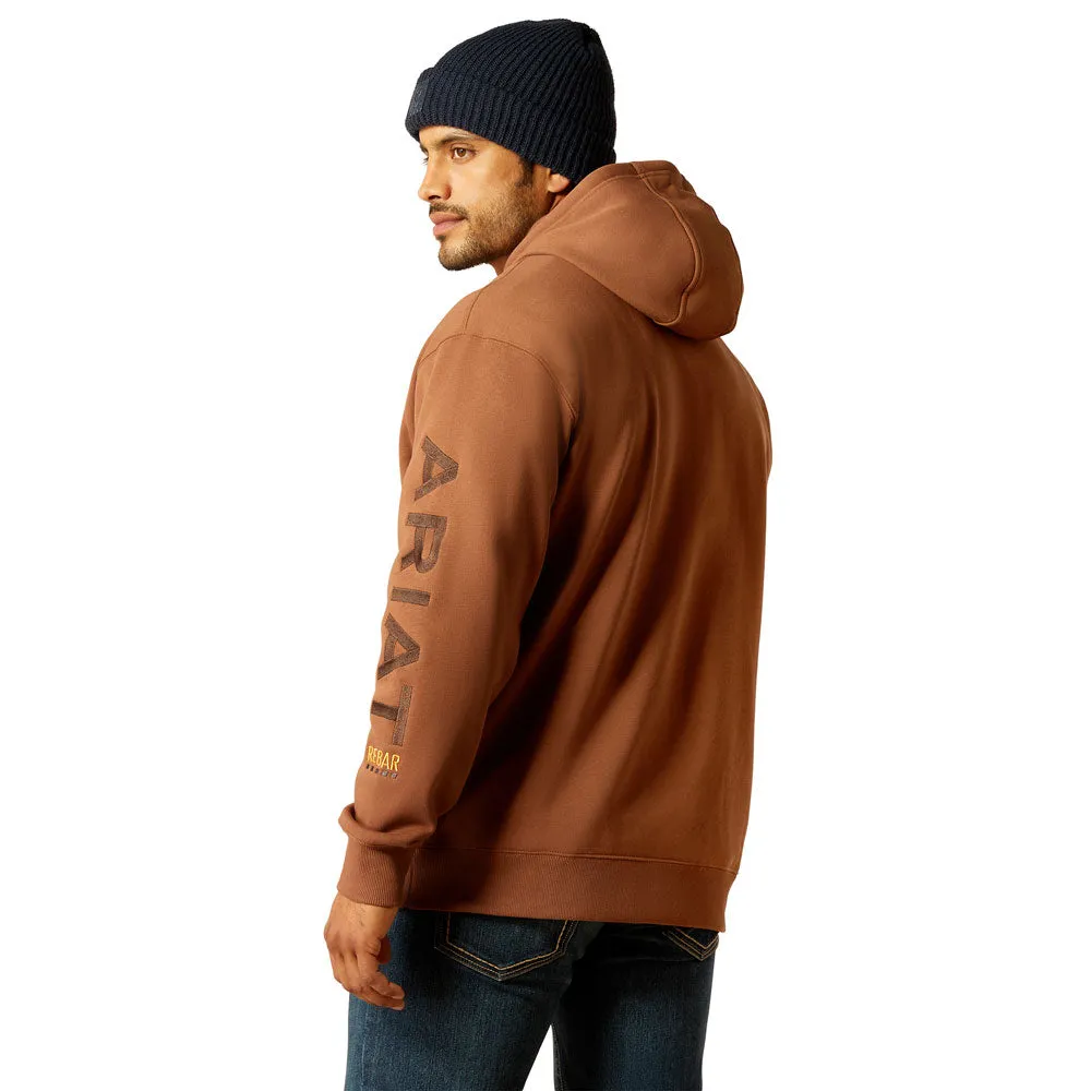 10052863 Ariat Men Rebar Graphic Hoodie - Aztec/Coffee Bean