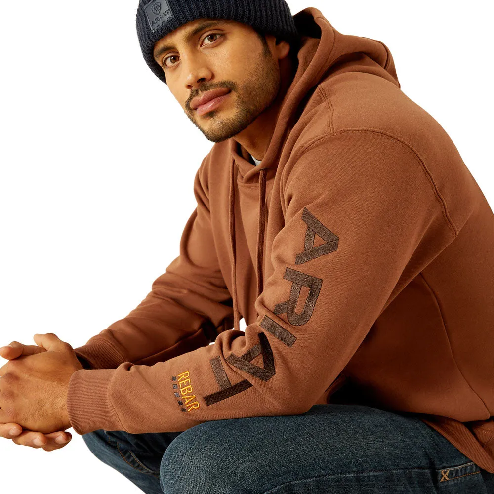 10052863 Ariat Men Rebar Graphic Hoodie - Aztec/Coffee Bean