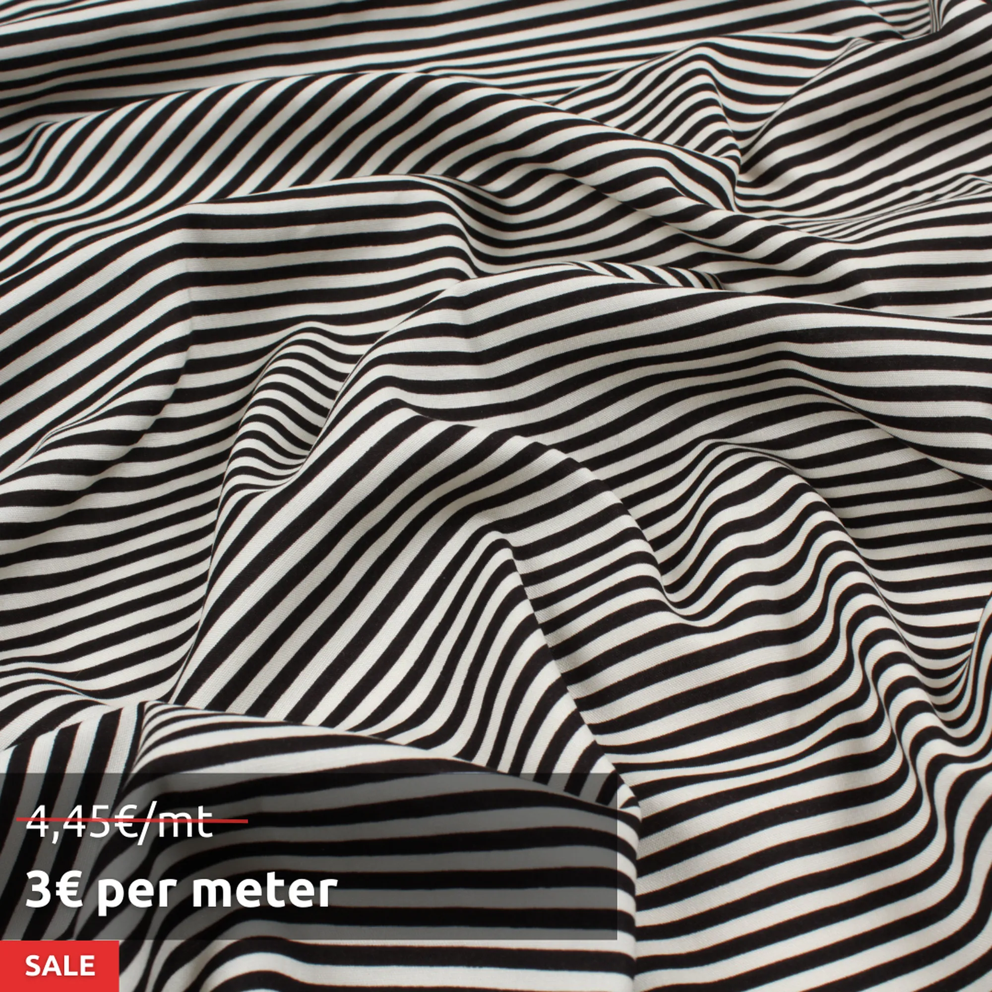 20 MTS ROLL - Stretch Viscose Poplin - Stripes - OFFER: 3€/MT