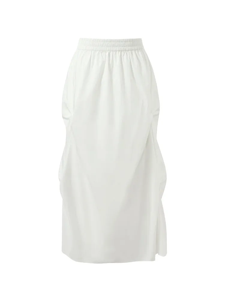 3D Rose T-Shirt And Ruched Skirt Two-Piece Set