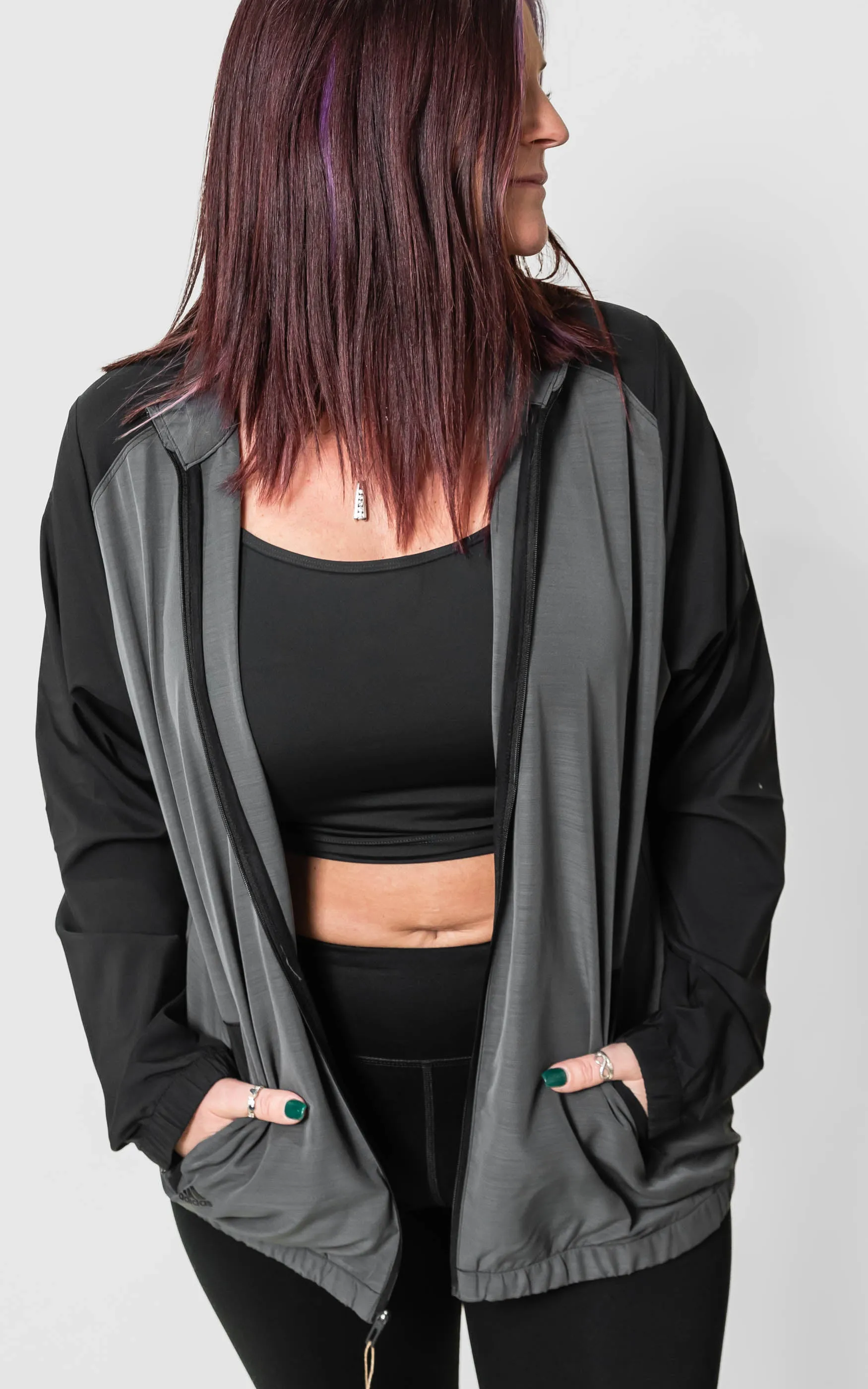 Adidas - Women's Heather Block Full-Zip Wind Jacket** - Final Sale