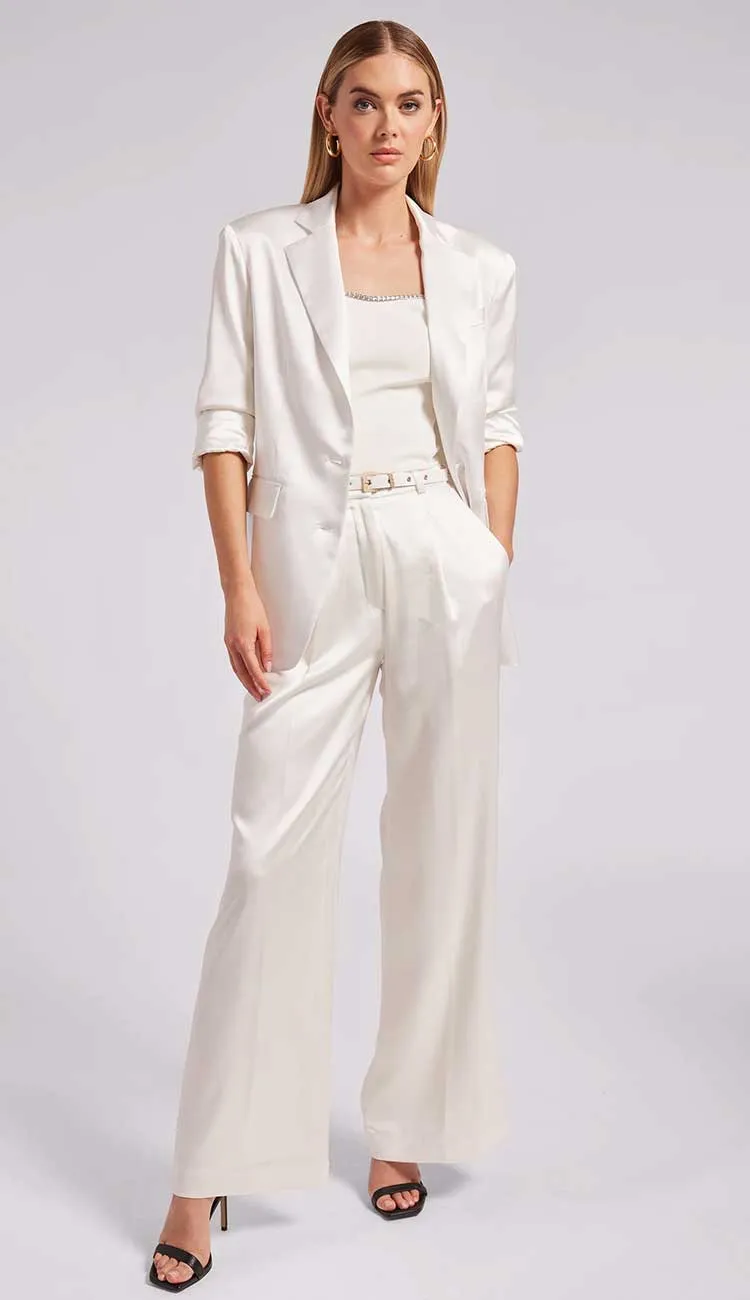 Alexia Satin Pants - White