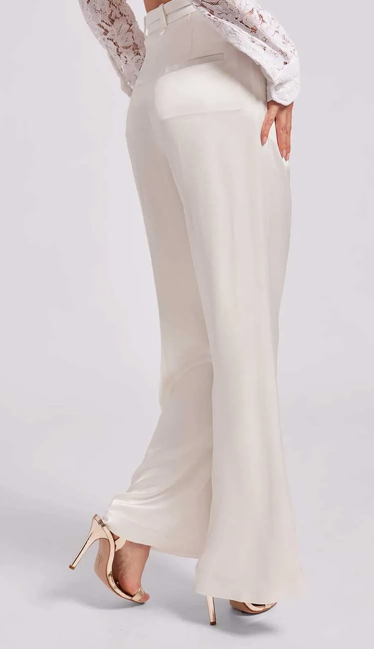 Alexia Satin Pants - White