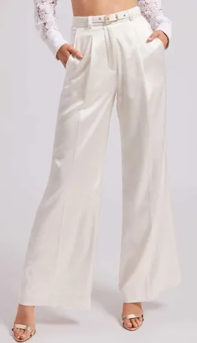 Alexia Satin Pants - White