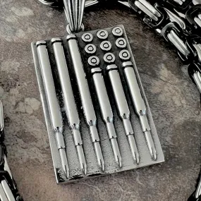 American Flag Shell Casings Pendant - Necklace (284)