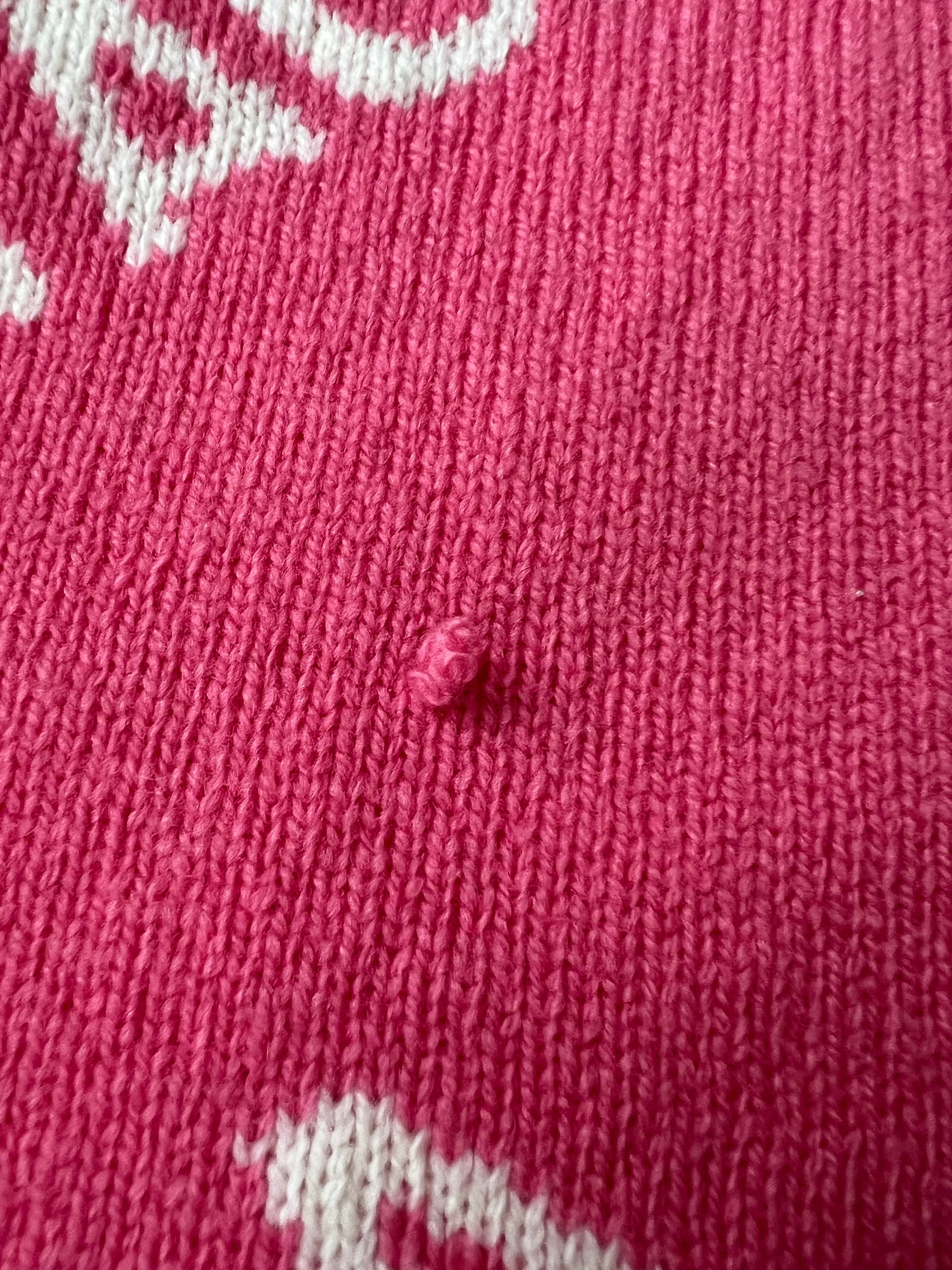 Balenciaga Allover Logo Macro Scarf in Pink and White Brushed Wool450