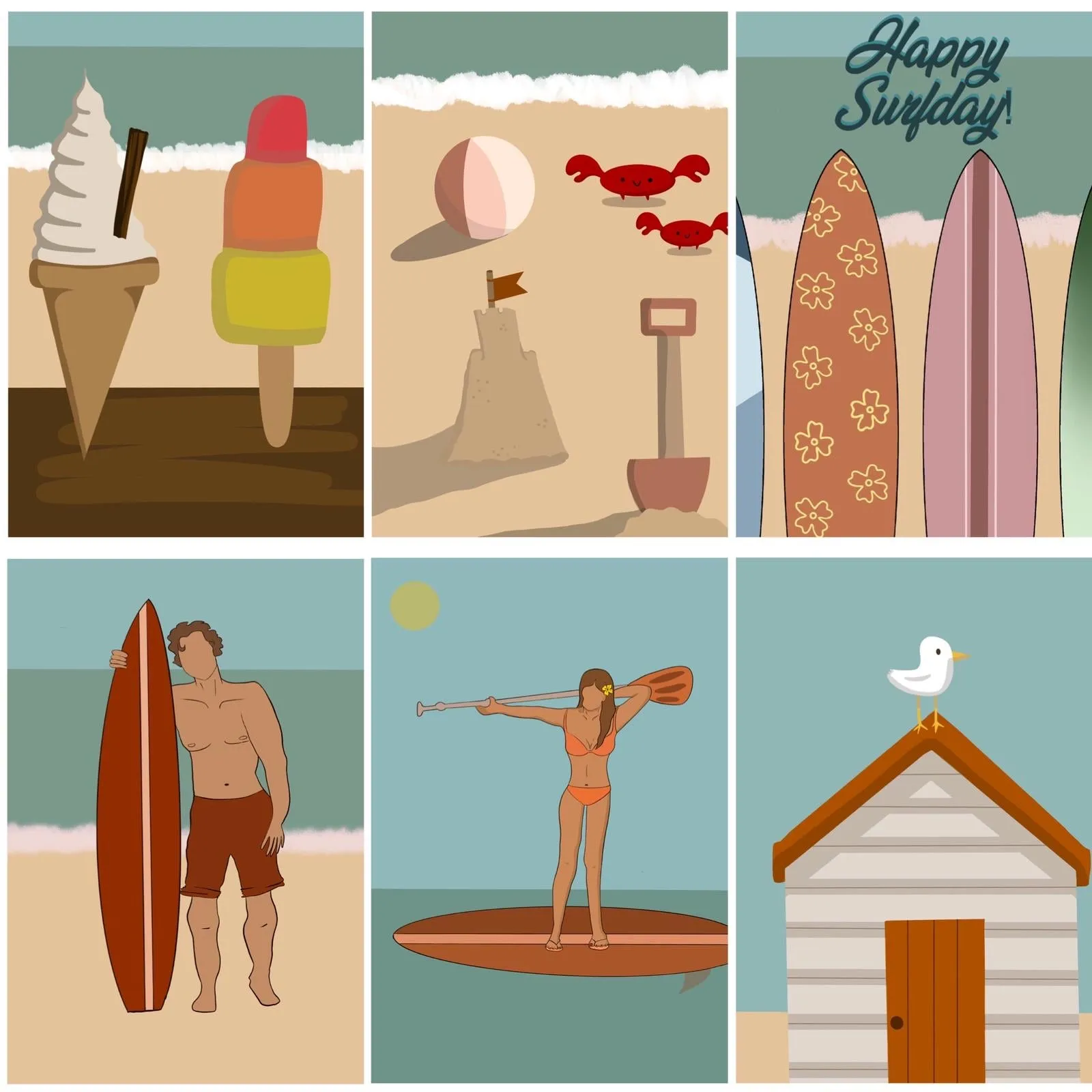Beach Life Greetings Card - EN03