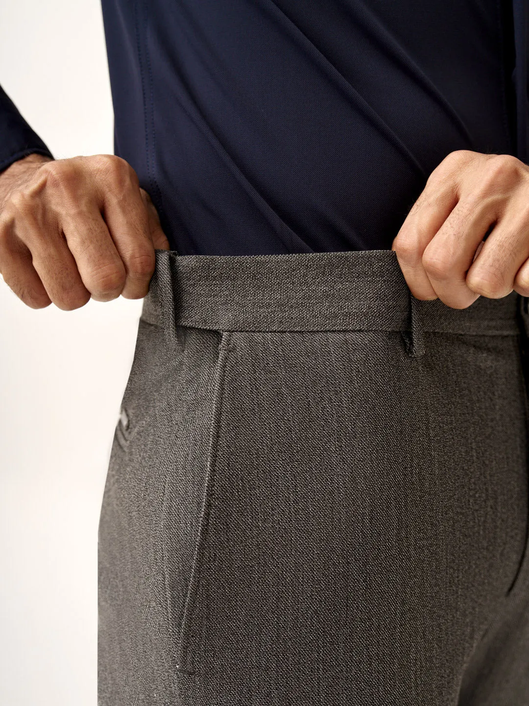Black & White Textured All Weather Stretch Pants