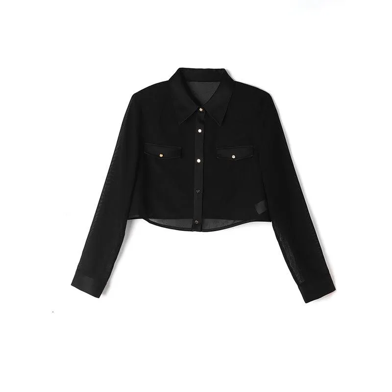 Black Triacetate Short Jacket & Tailored Vest Dress Two-Piece Set