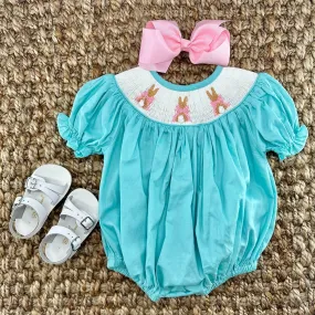 Bunny & Bow Romper in Mint