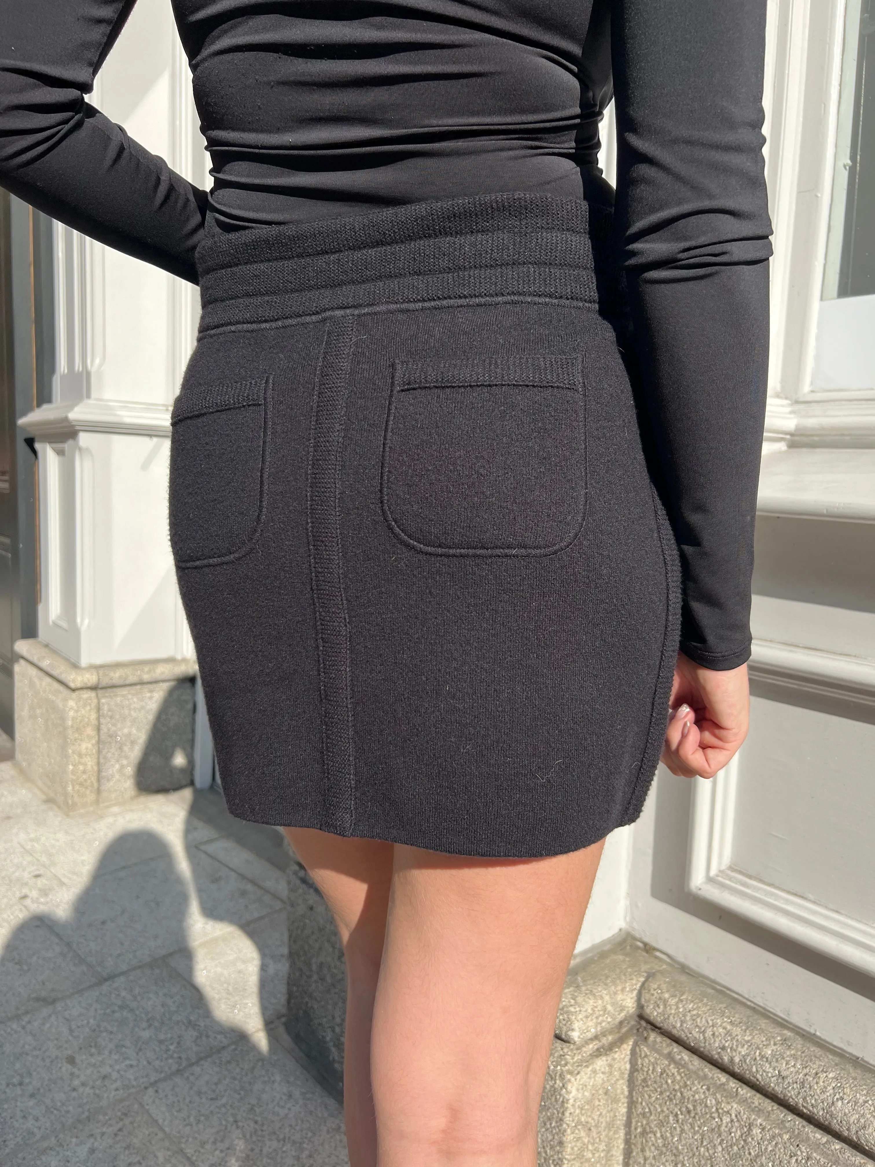 Chanel Black Wool Skirt - Size Small
