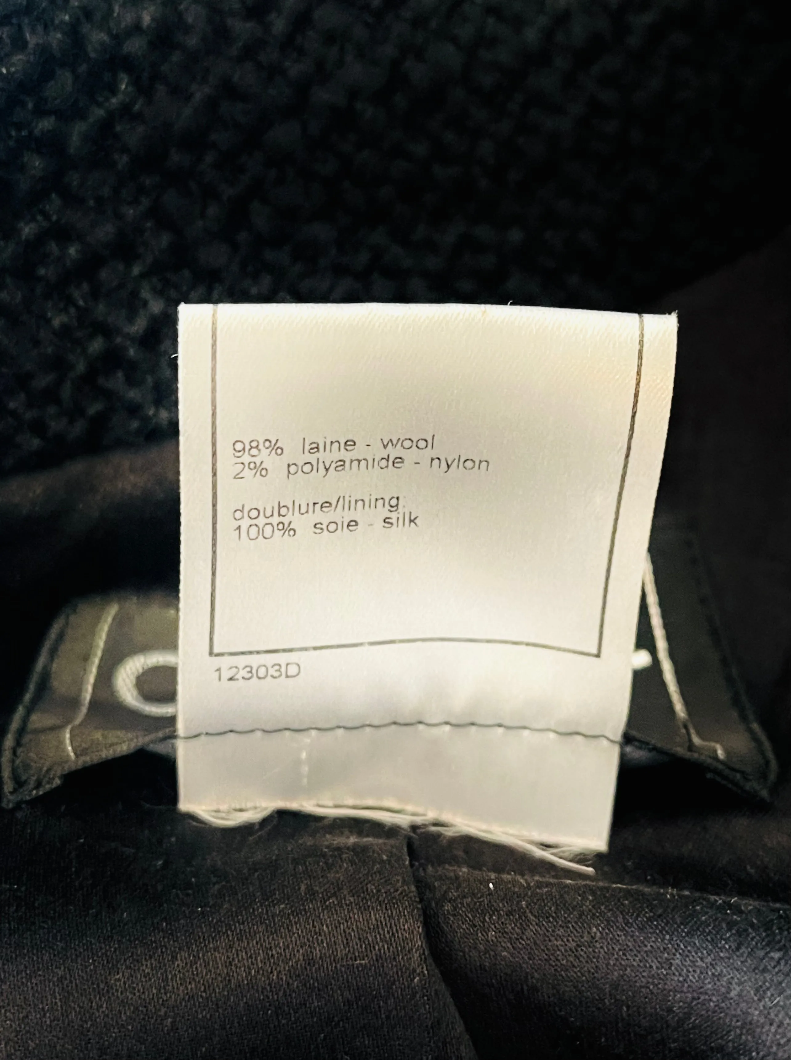 Chanel Black Woven Wool Blazer - UK 12