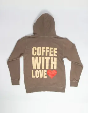Coffee with Love Pullover Hoodie - CLAY