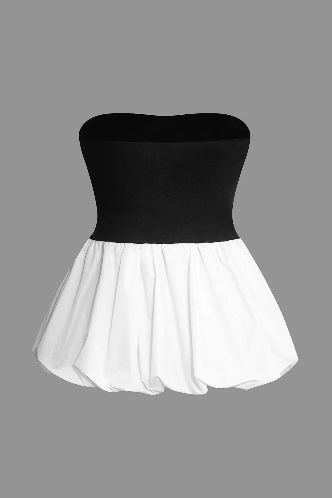 Convertible Contrast Ruched Puffy Mini Skirt