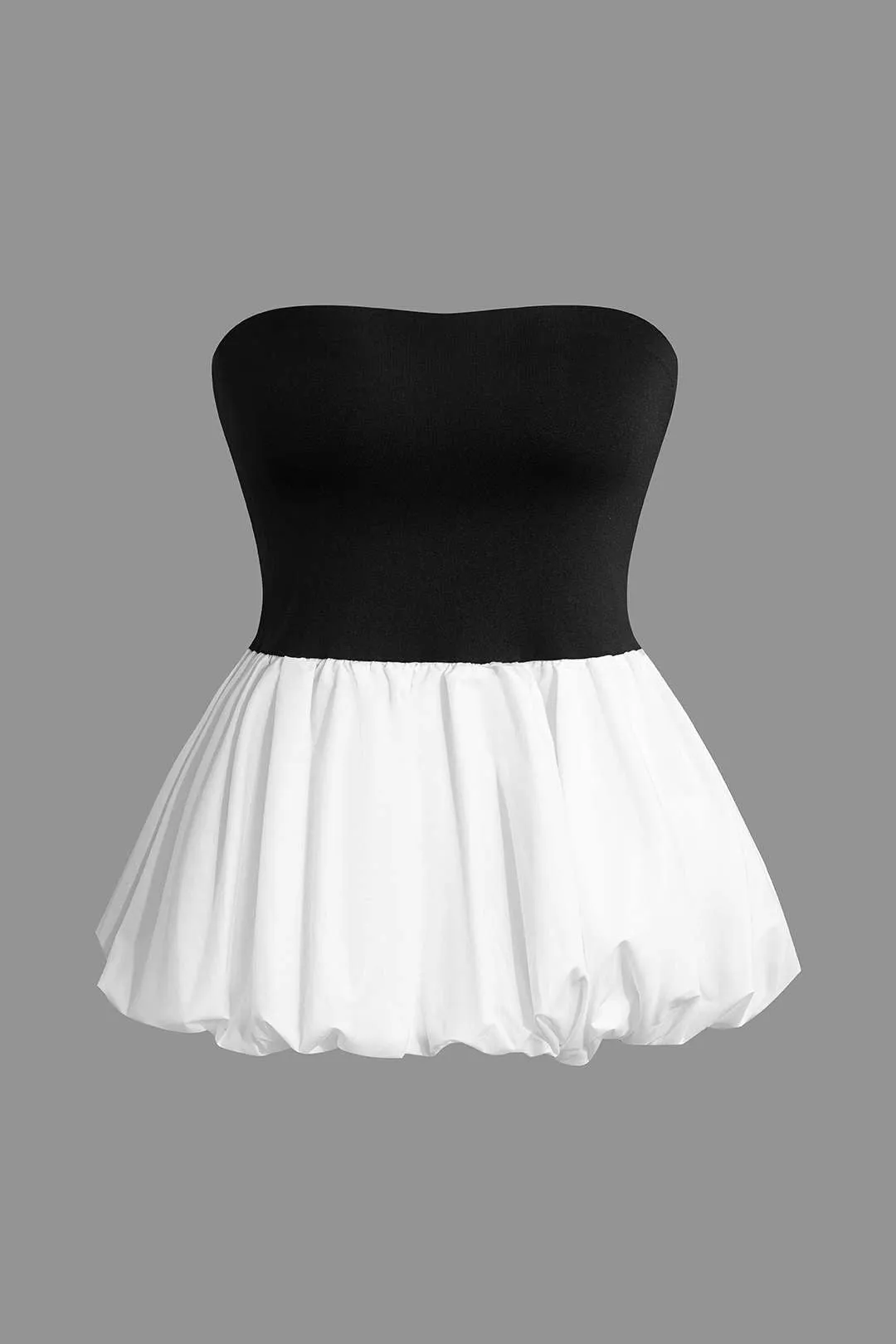 Convertible Contrast Ruched Puffy Mini Skirt