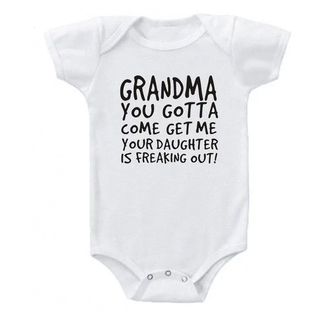 Creative Baby Outfit - Please Pass me to Grandma - Newborn Cotton Romper