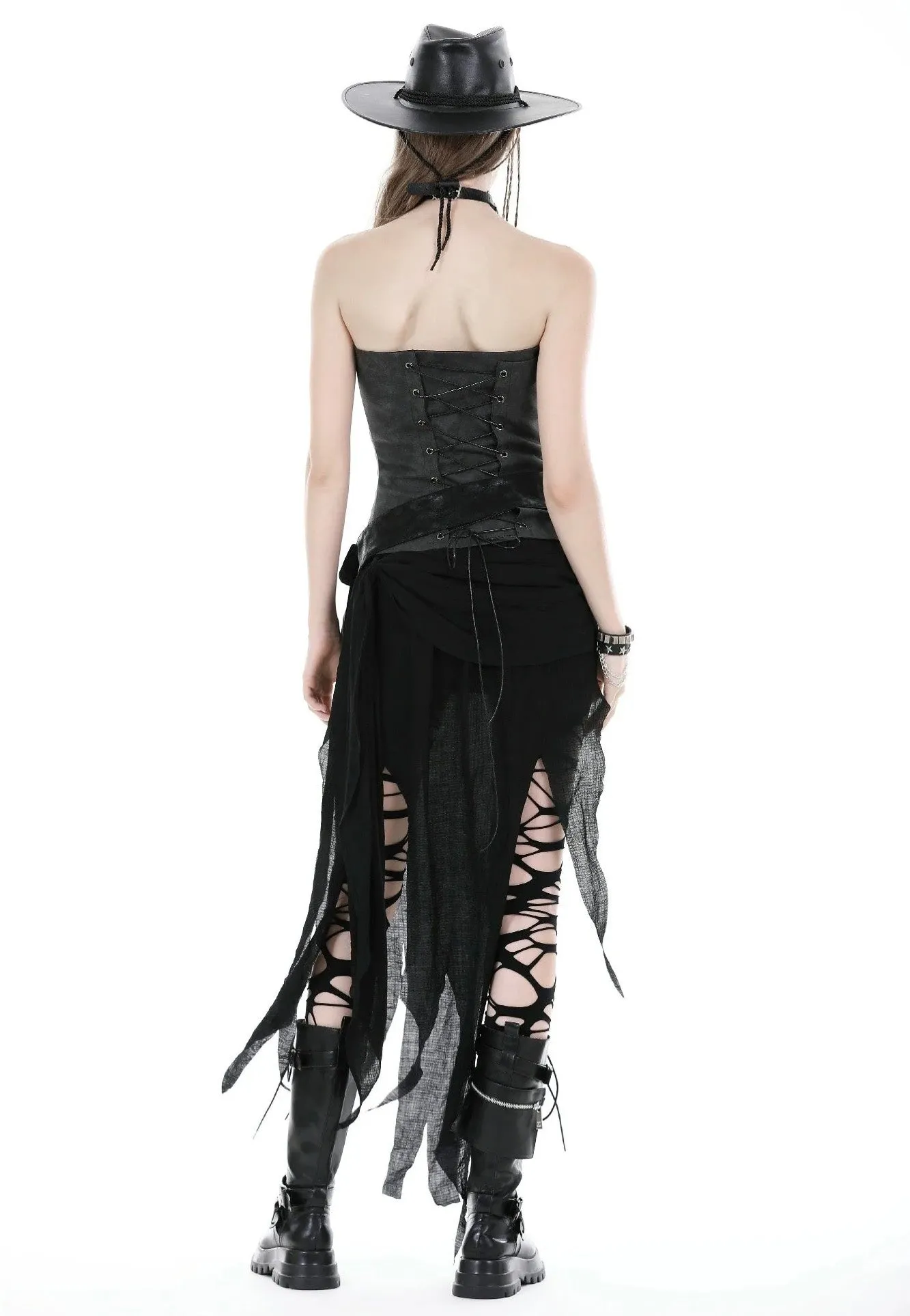 Dark In Love - Punk Decadent Irregular Black - Skirt