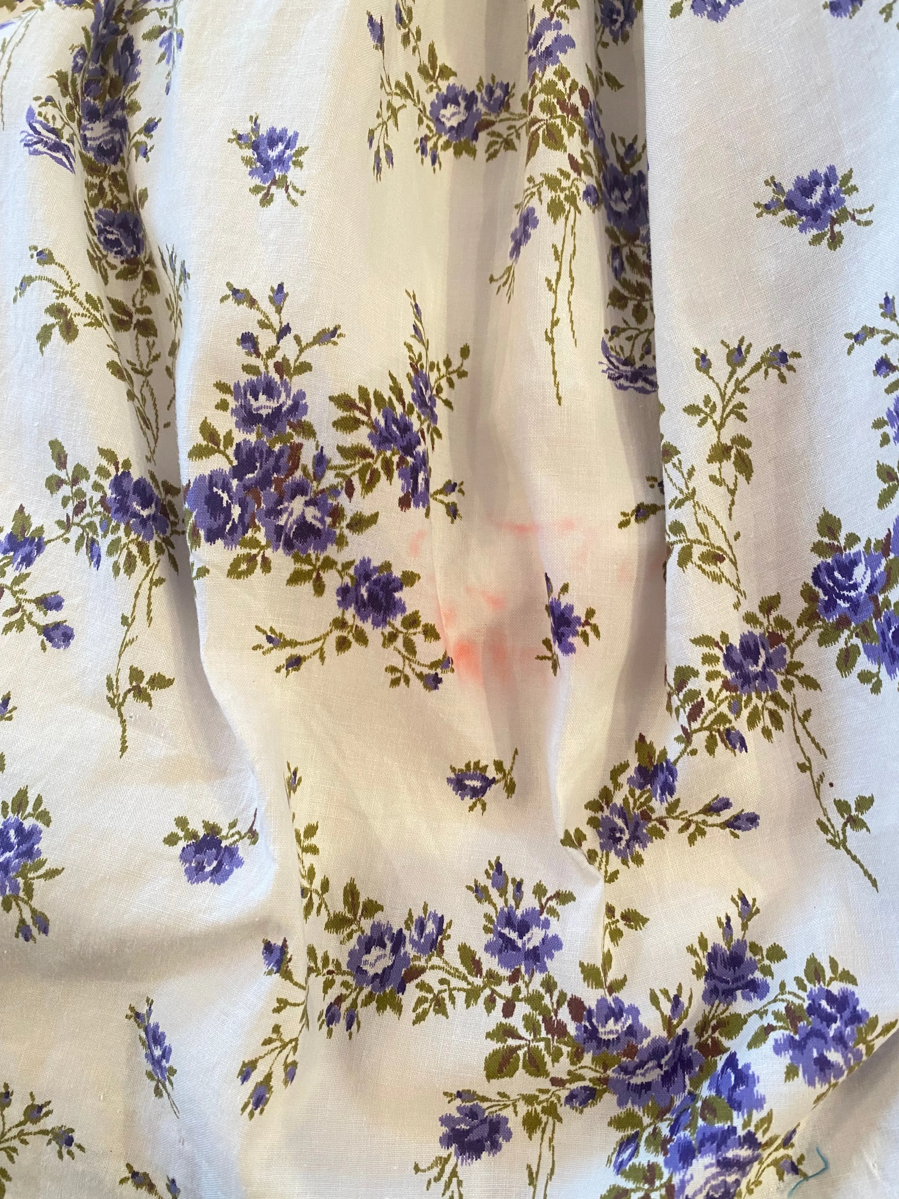 Darling 1950's Jerry Gilden Blue Violet English Rose Cotton Sundress / Sz SM