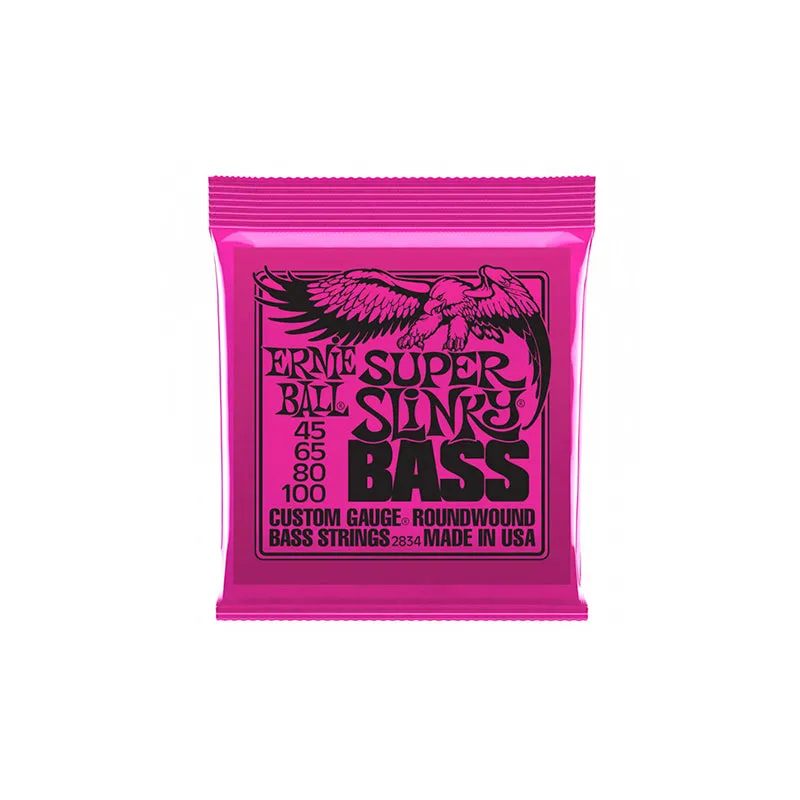 Ernie Ball 2834 Super Slinky Nickel Wound Electric Bass Guitar Strings - .045-.100