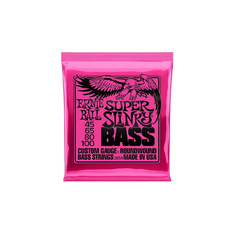 Ernie Ball 2834 Super Slinky Nickel Wound Electric Bass Guitar Strings - .045-.100