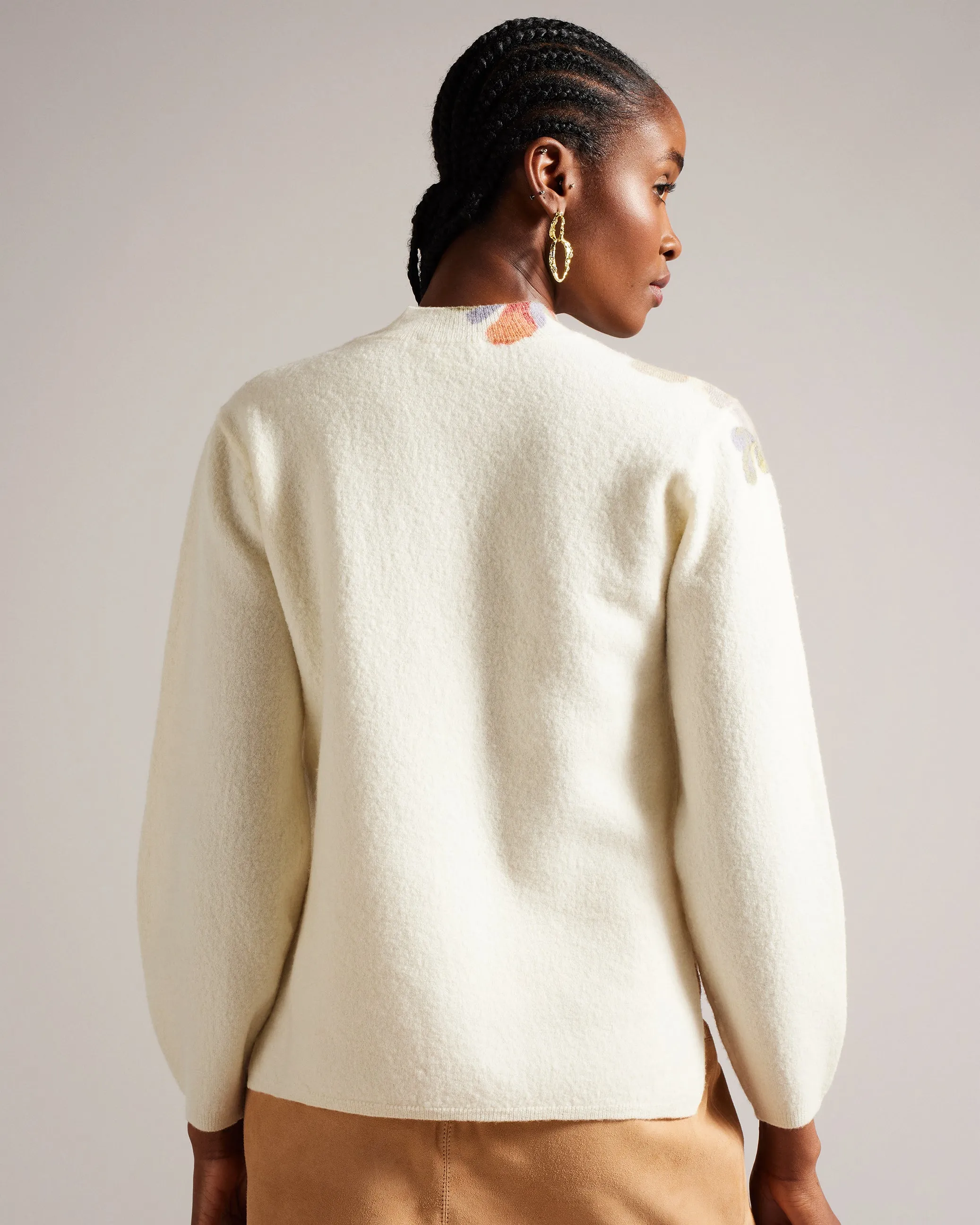 Evhaa Floral Knitted Jumper White