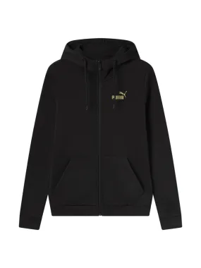 Felpa Puma nera con cappuccio e full zip Essential Glitter 684768-01