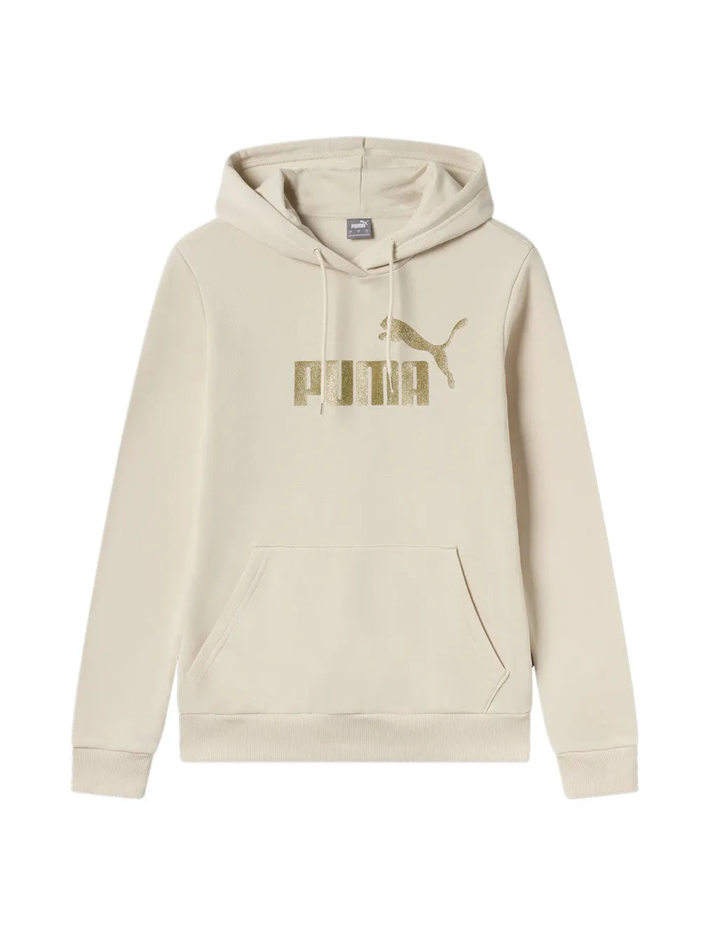Felpa Puma panna con cappuccio Essential Glitter 684767-87