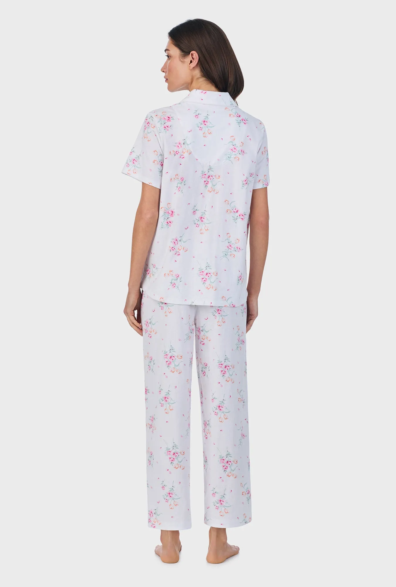 Floral Bouquet Cotton Capri Pajama Set