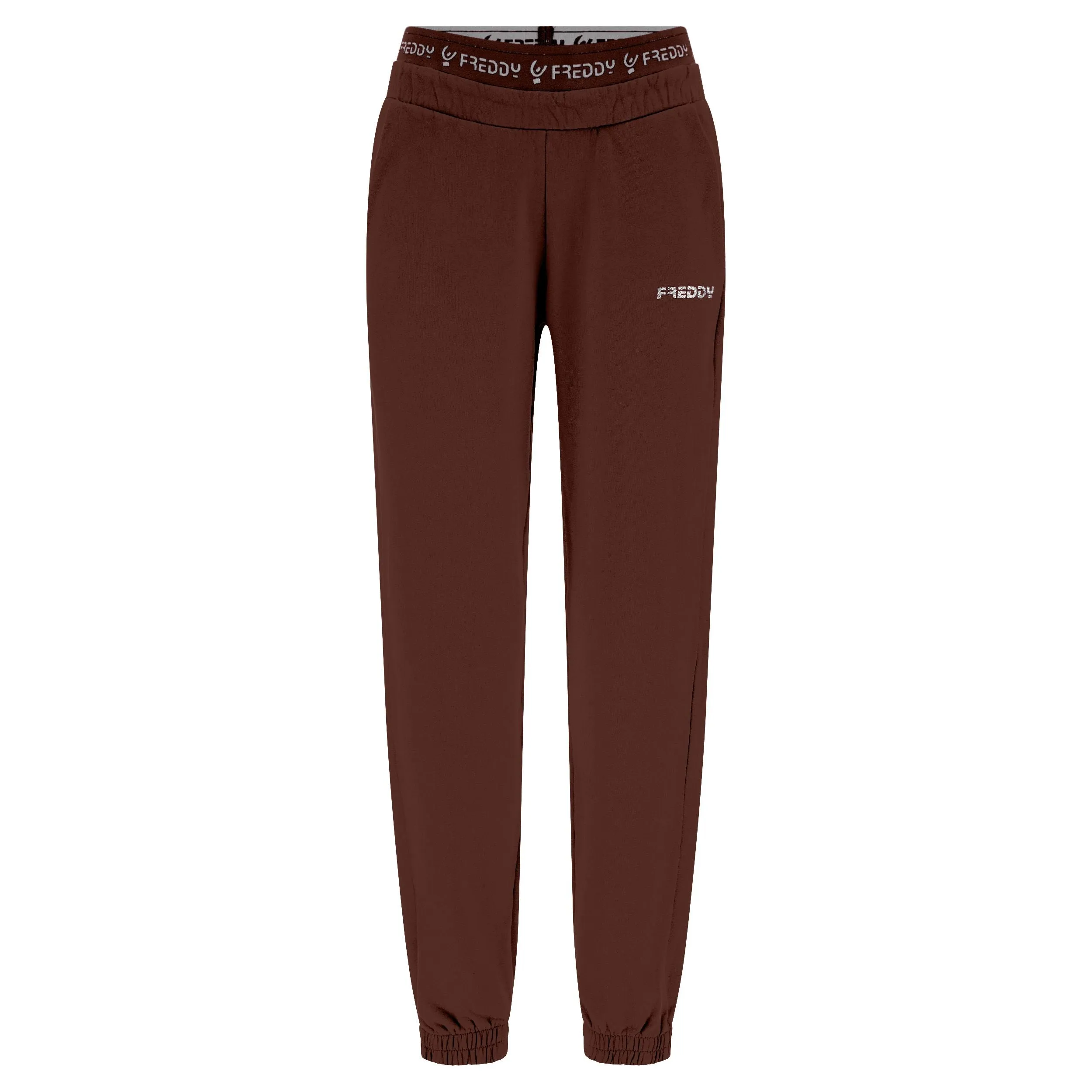 Freddy Pantaloni sportivi in felpa garzata con elastico JOGGER1C024X M79X Chocolate Fondant Direct Dyed