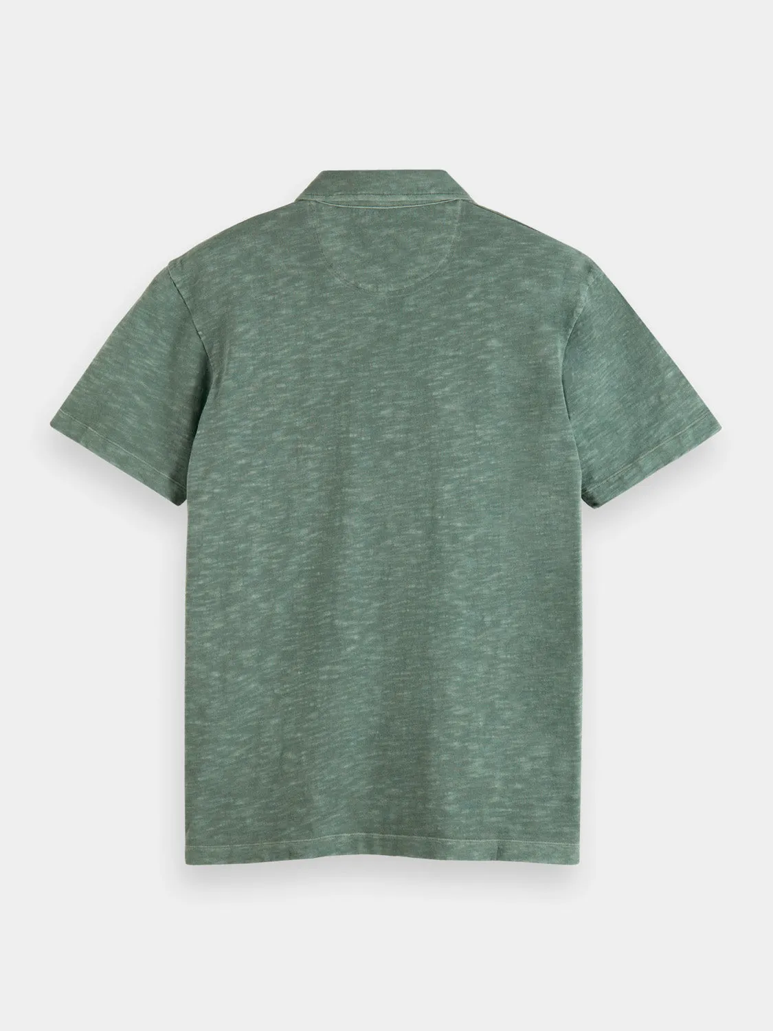 Garment-dyed jersey polo shirt