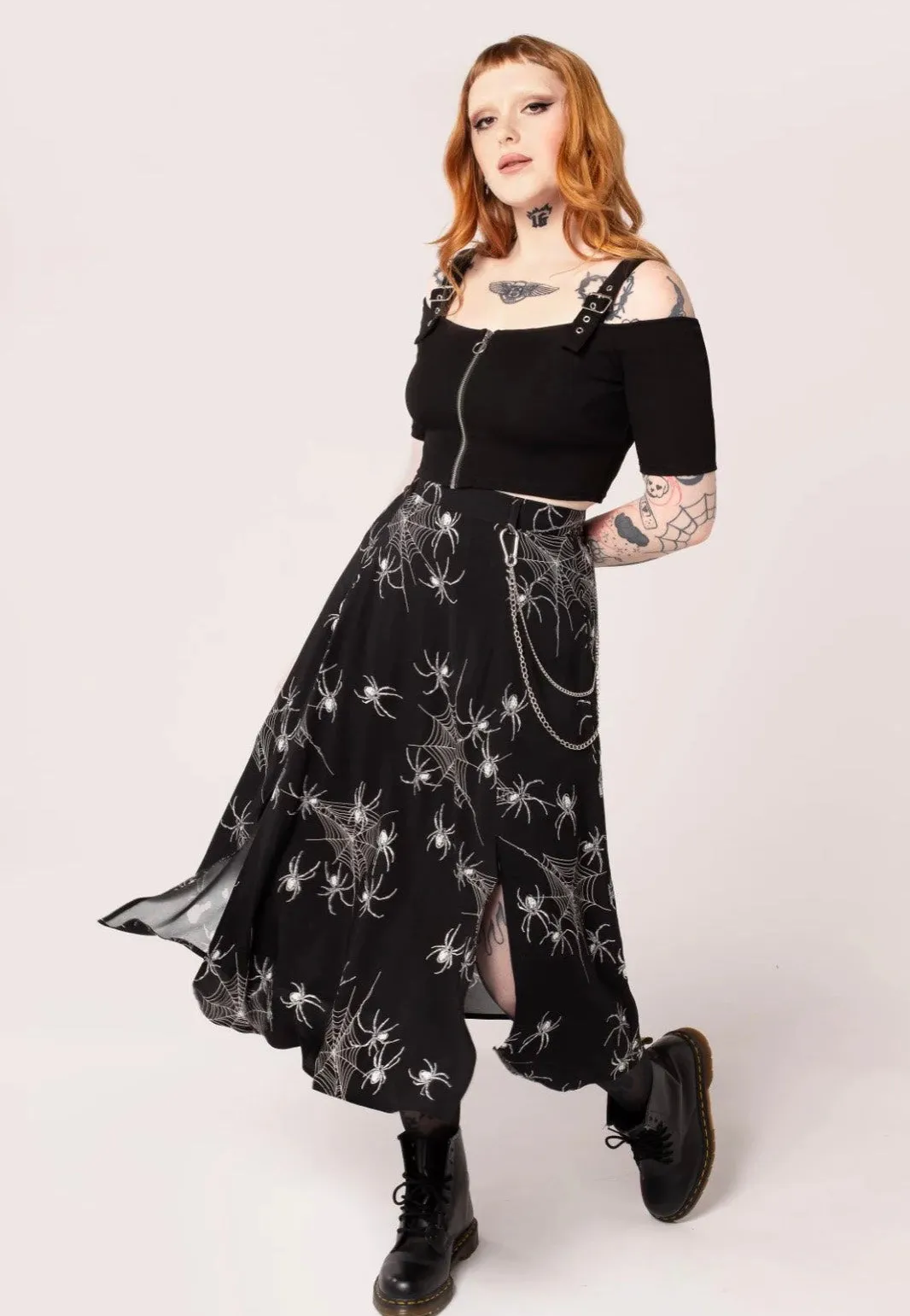 Hellbunny - Grungy Spider - Skirt
