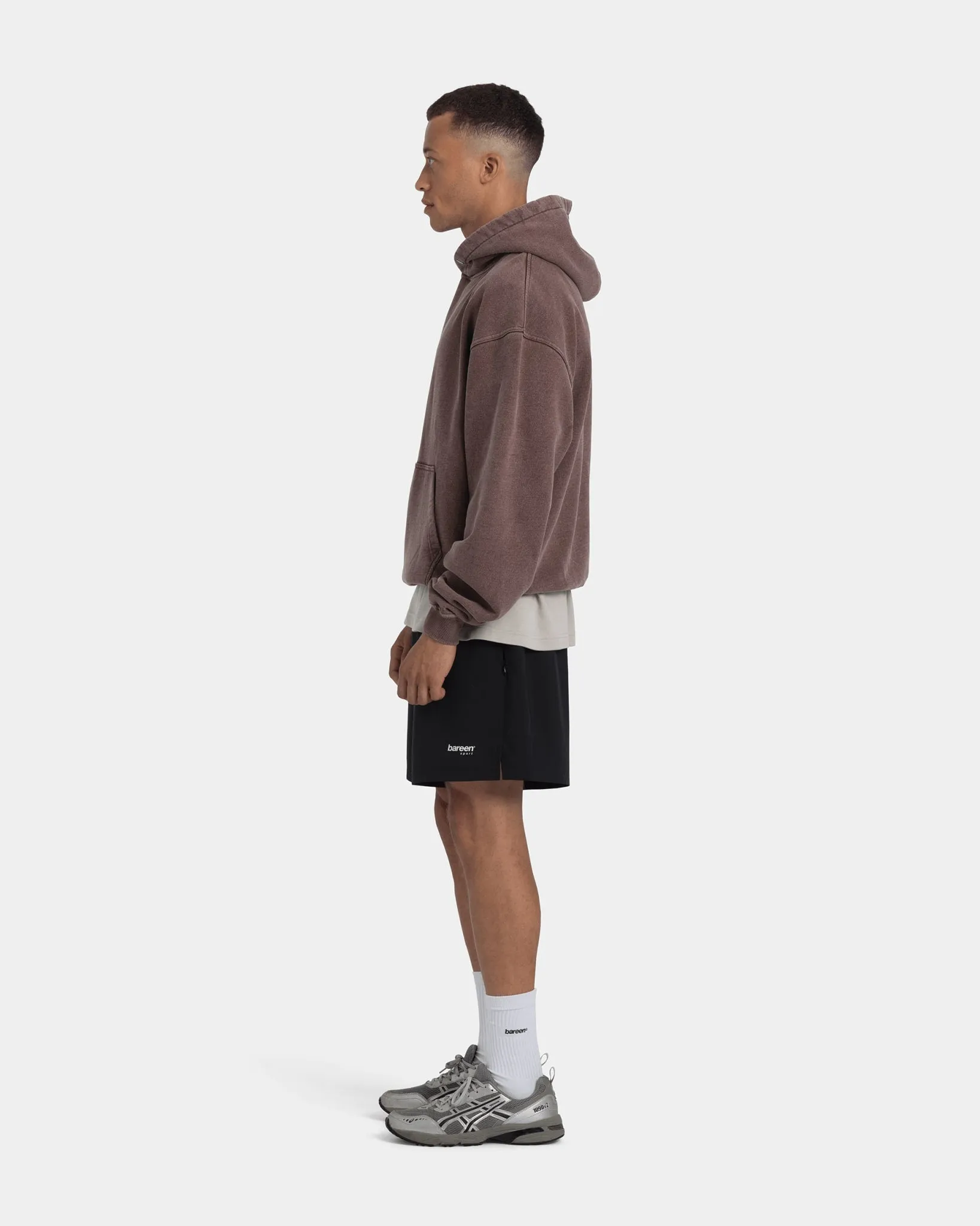 Hoodie Oversize, Men - Acid wash (Chicory Coffee)