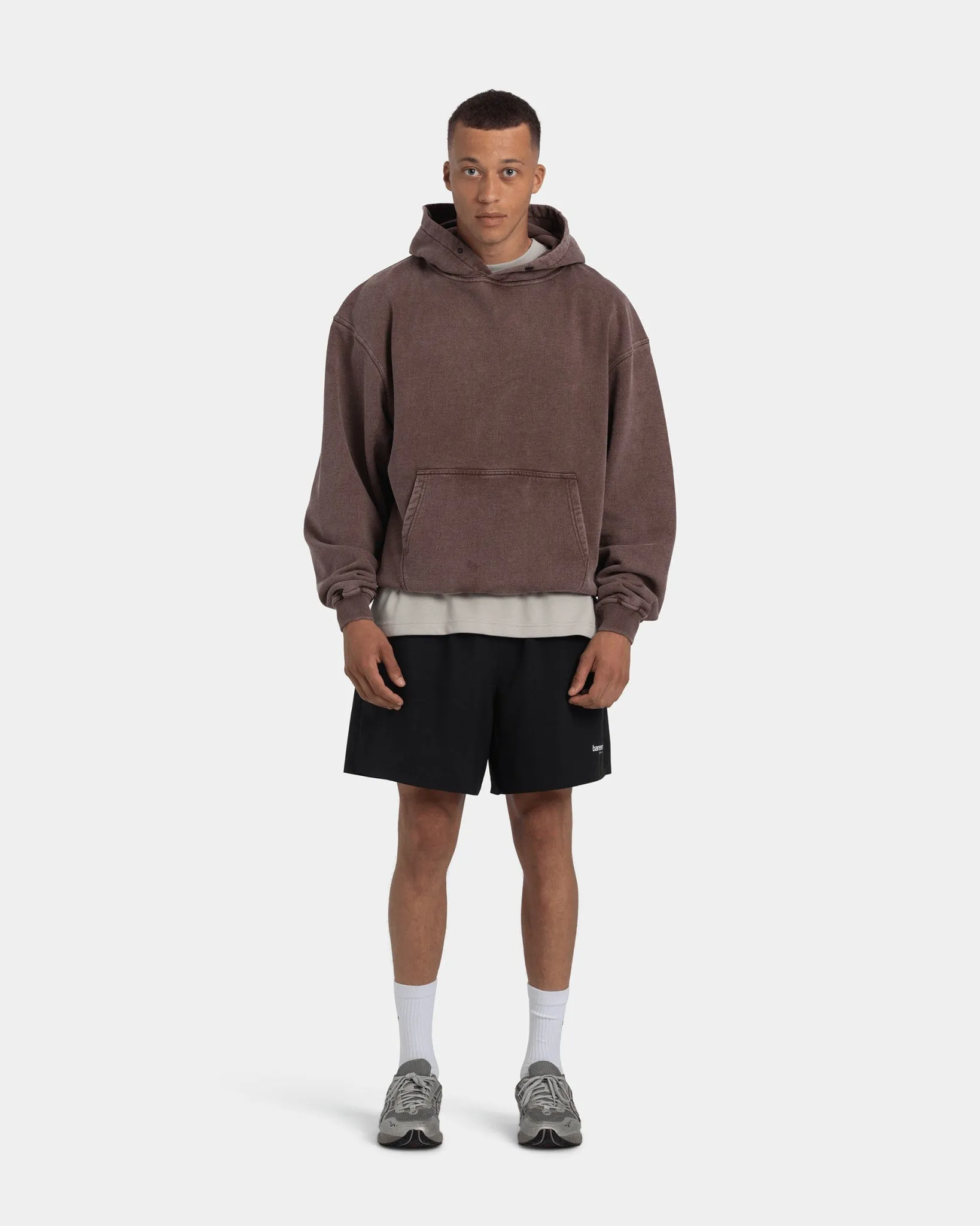 Hoodie Oversize, Men - Acid wash (Chicory Coffee)