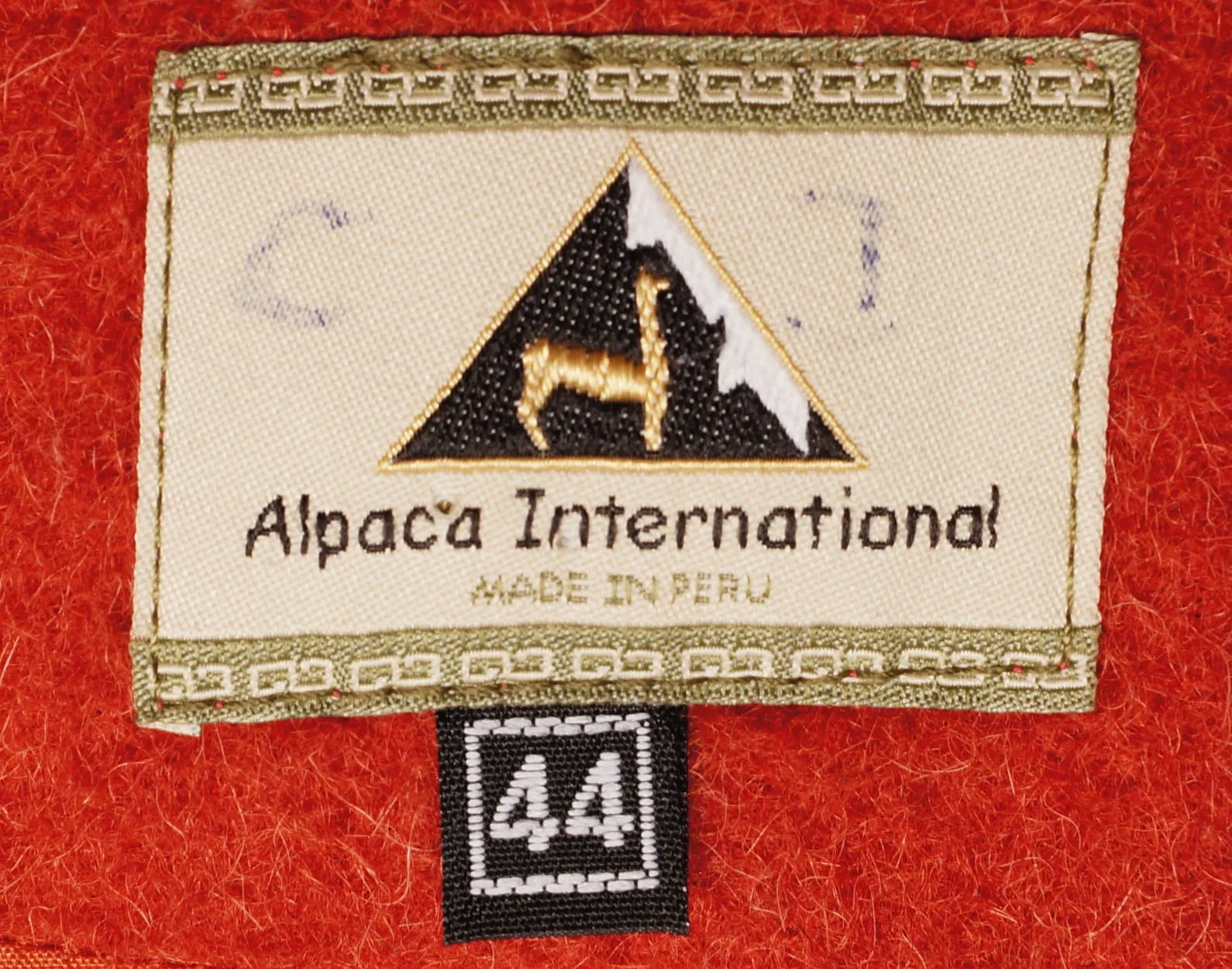 Ladies Wool Outer Jacket Rust Orange & Tan - Alpaca International Wool - L 44