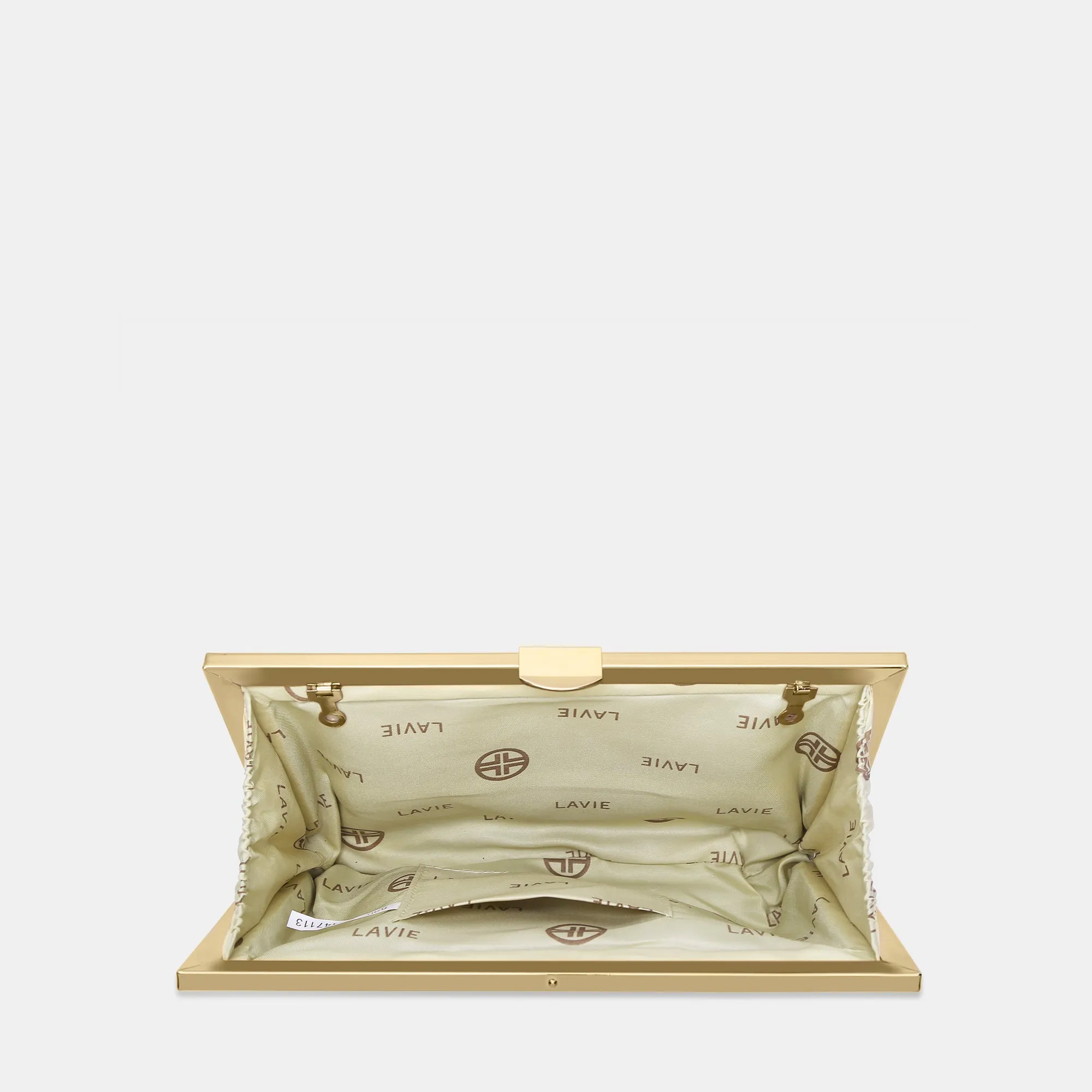 Lavie Luxe Pleatz framed Rose Gold Medium Women's Clutch