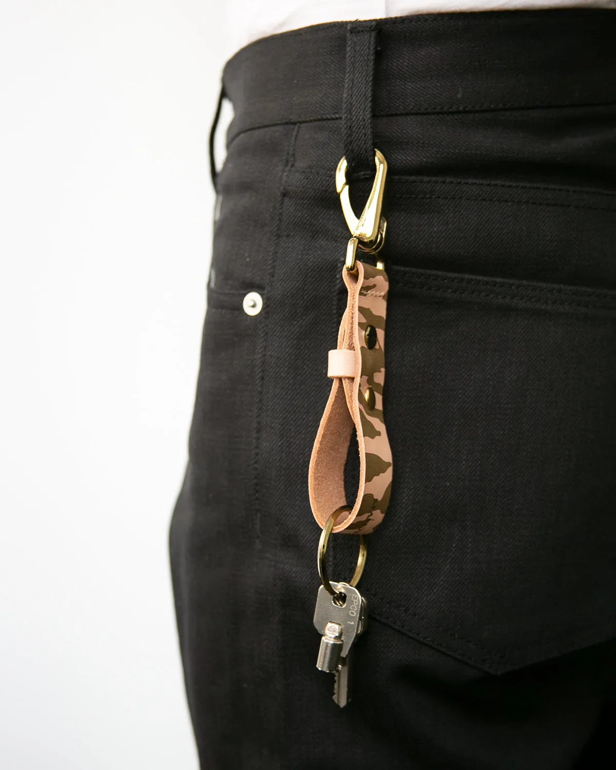 Leather Key FOB - Camo