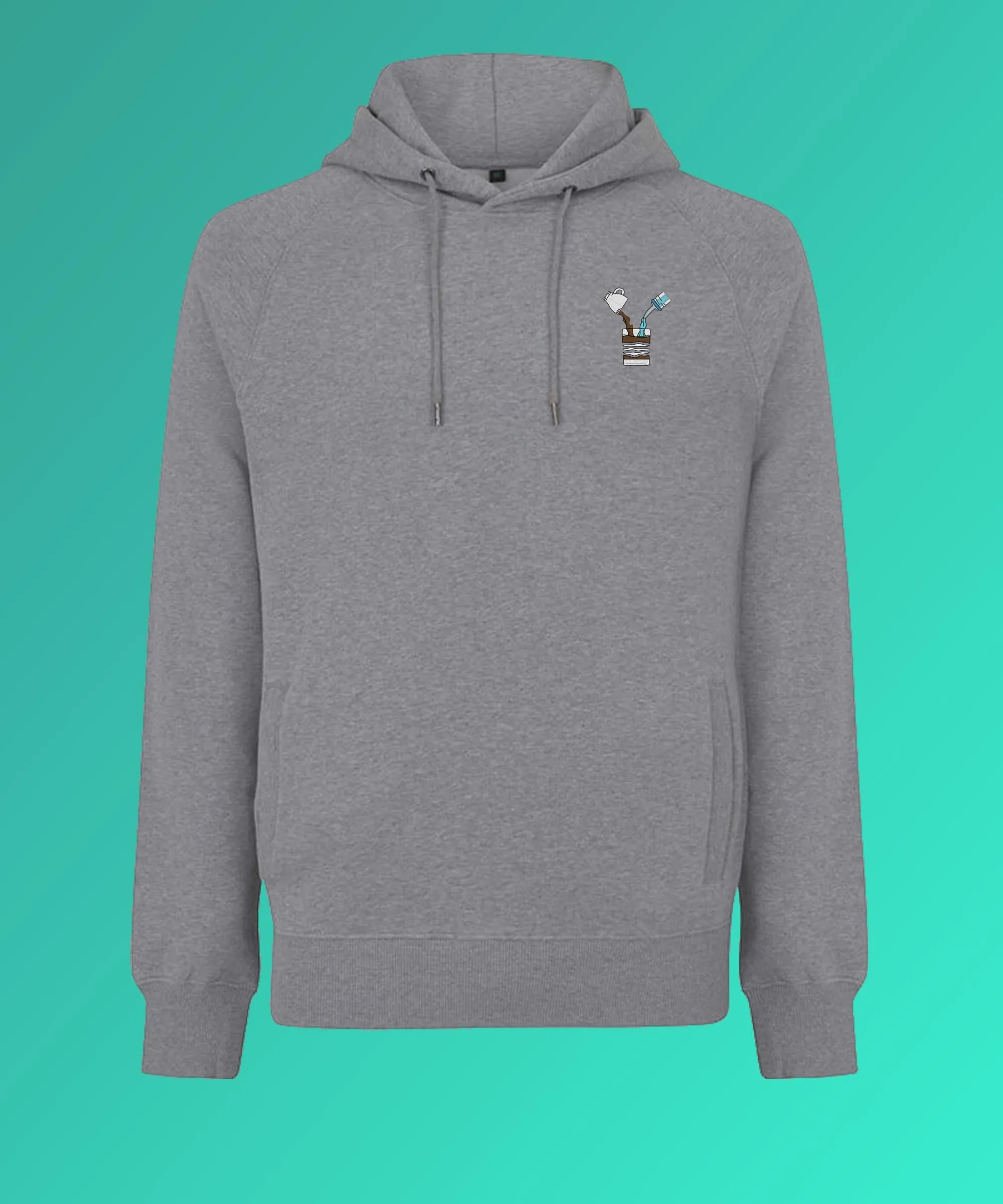 Liquid Coffee | Bestickter Bio-Baumwoll Männer Hoodie
