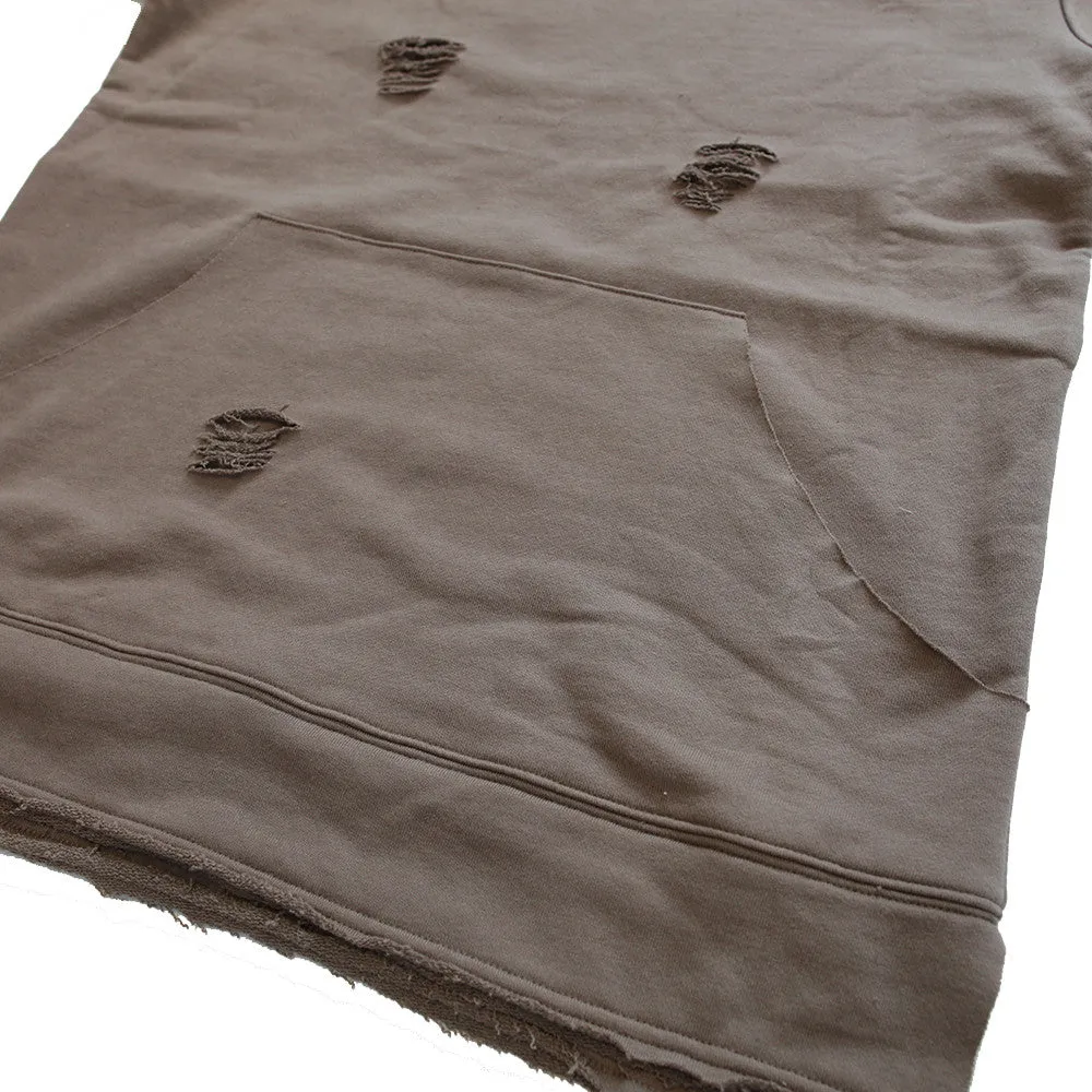 Long Live the Youth Distressed S/S Taupe Sweatshirt