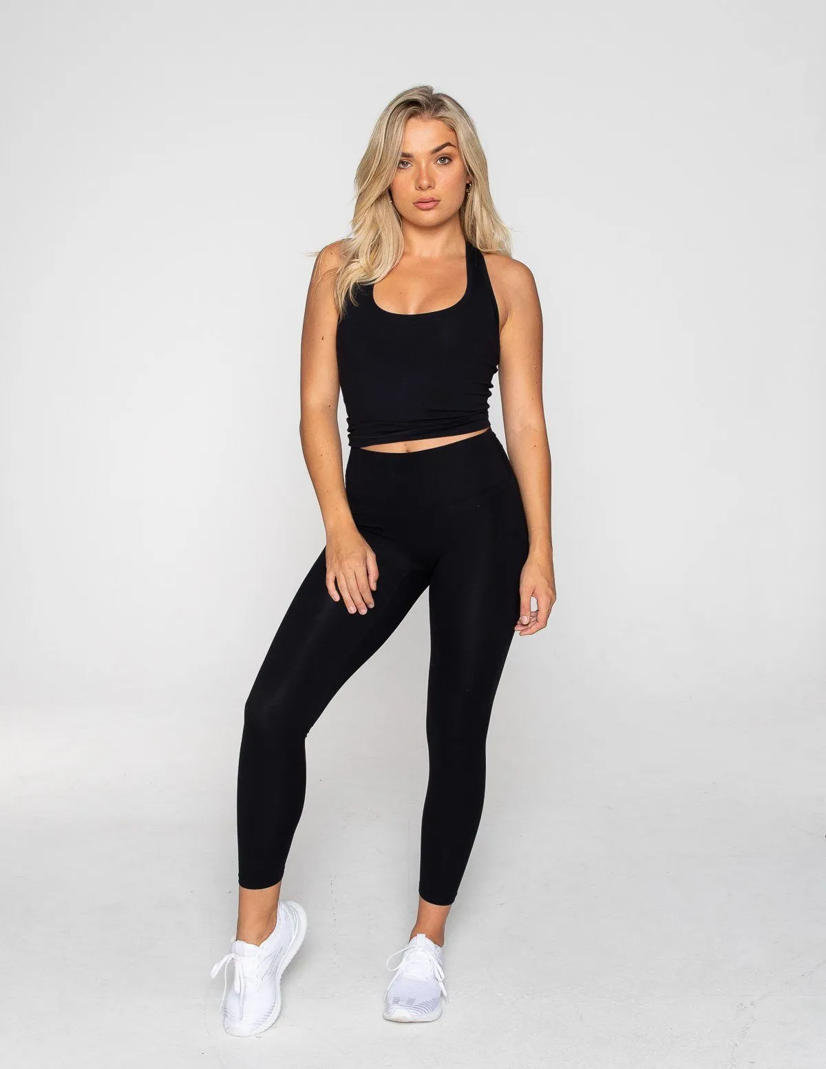 LUXE MIDRIFF TANK - BLACK