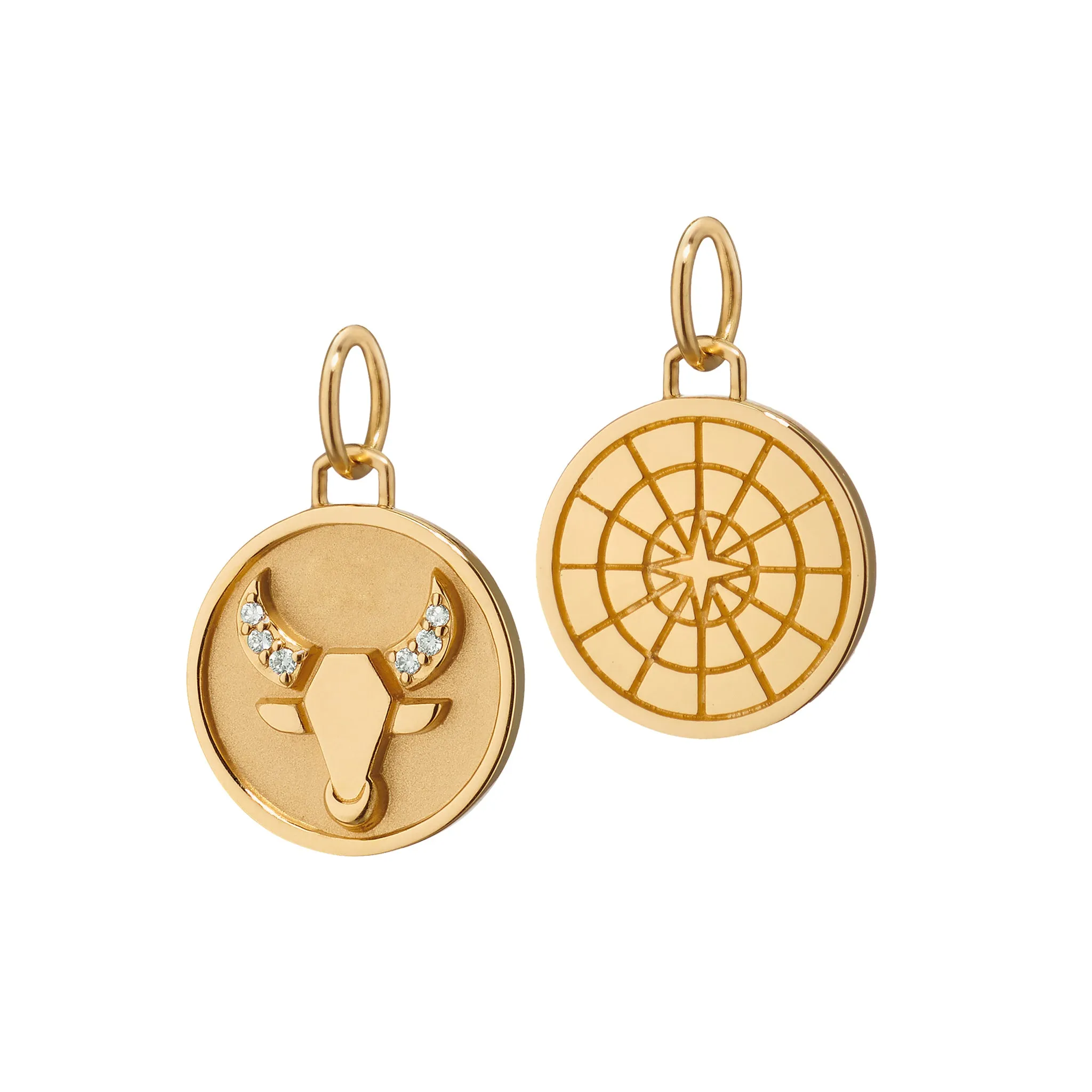 Mini "Taurus" 18K Gold Charm with Diamonds