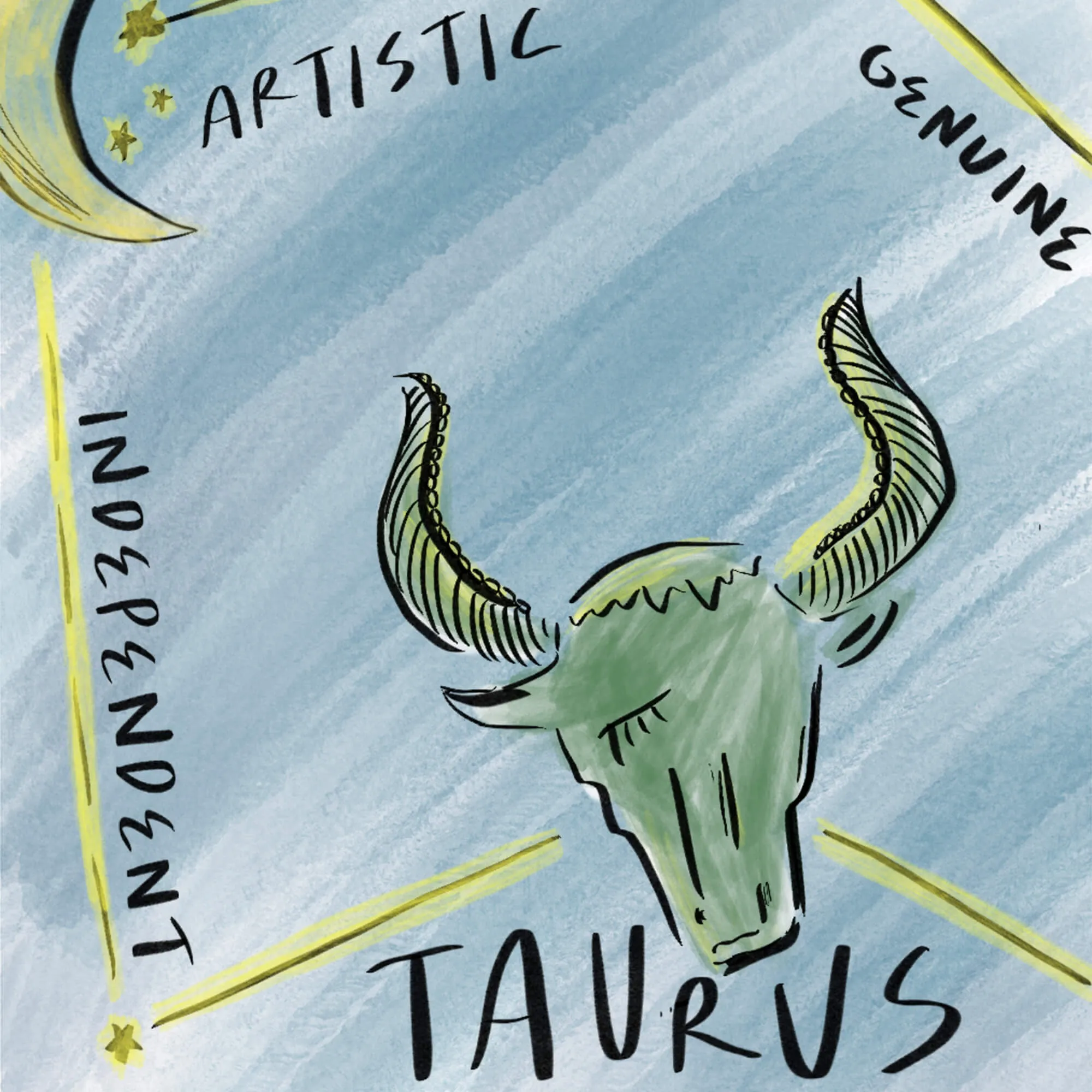 Mini "Taurus" 18K Gold Charm with Diamonds