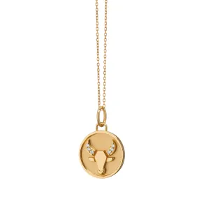 Mini "Taurus" 18K Gold Charm with Diamonds