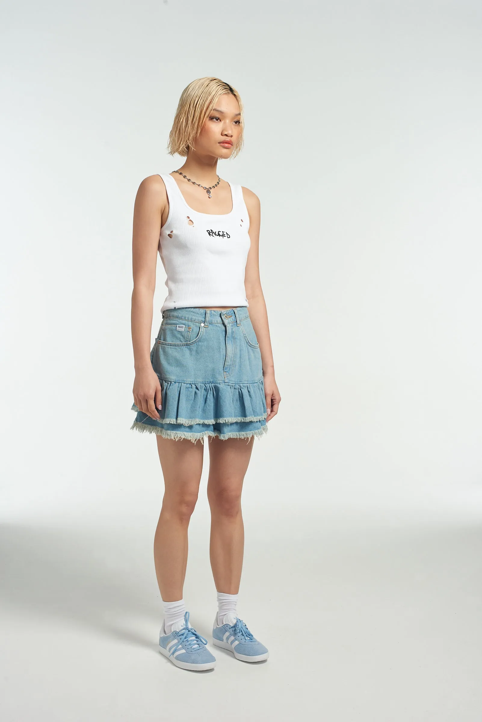 Morticia Mini Skirt Blue