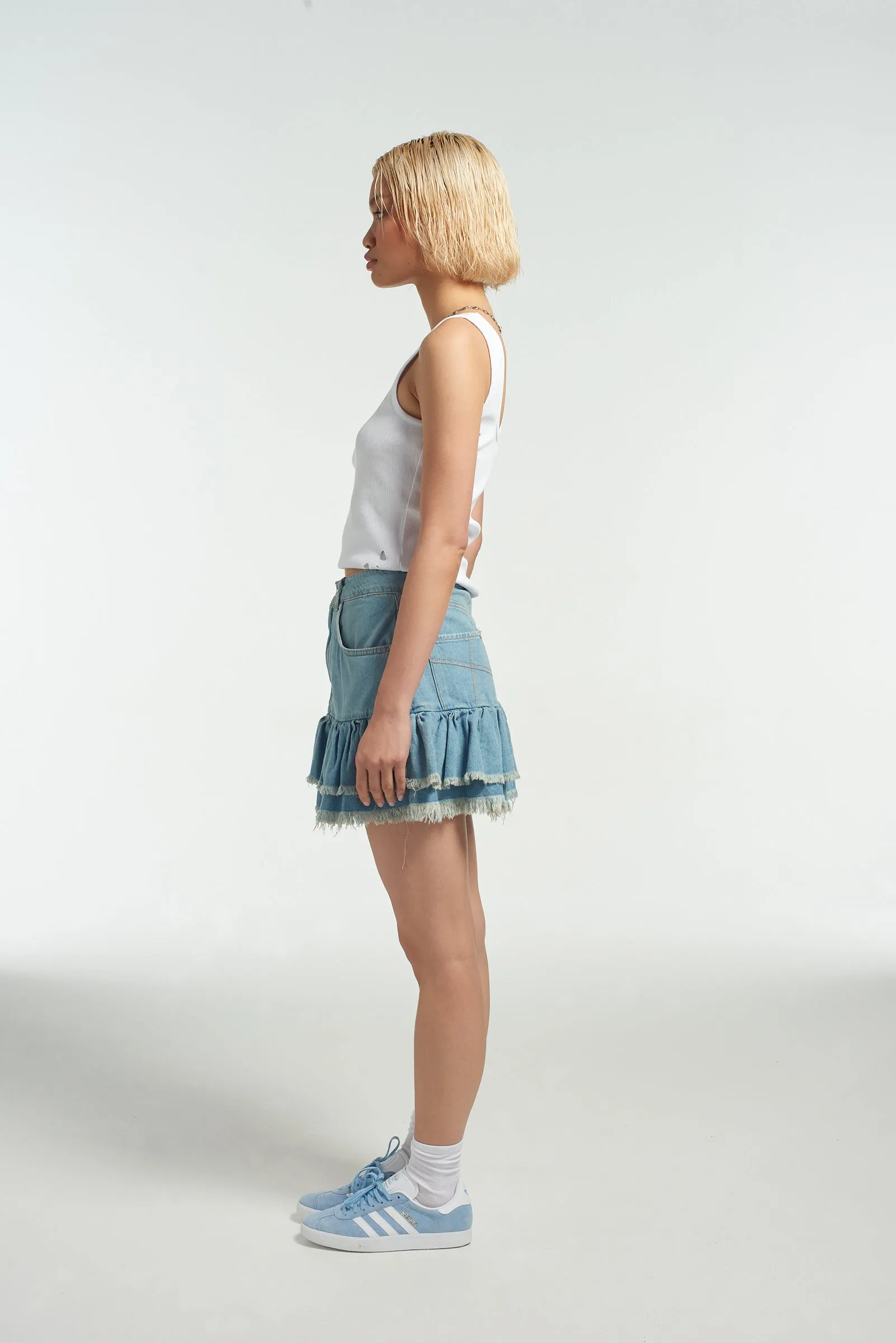 Morticia Mini Skirt Blue