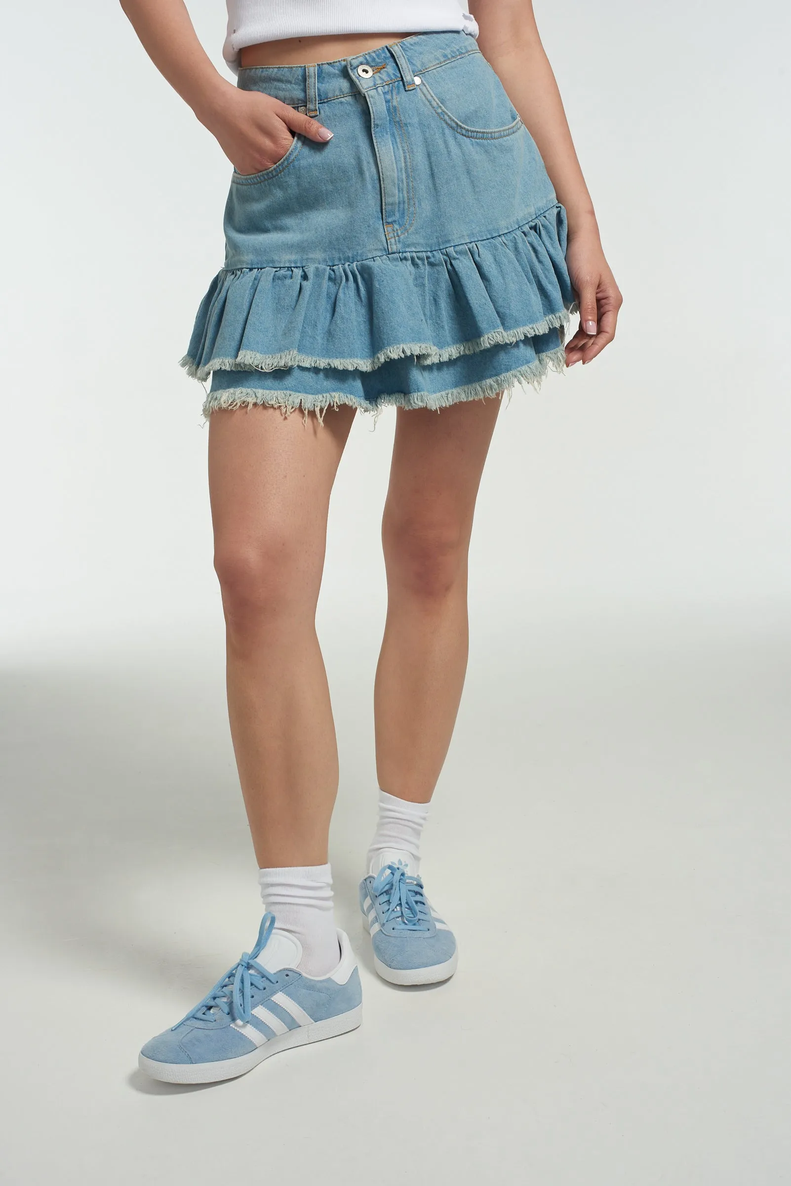 Morticia Mini Skirt Blue