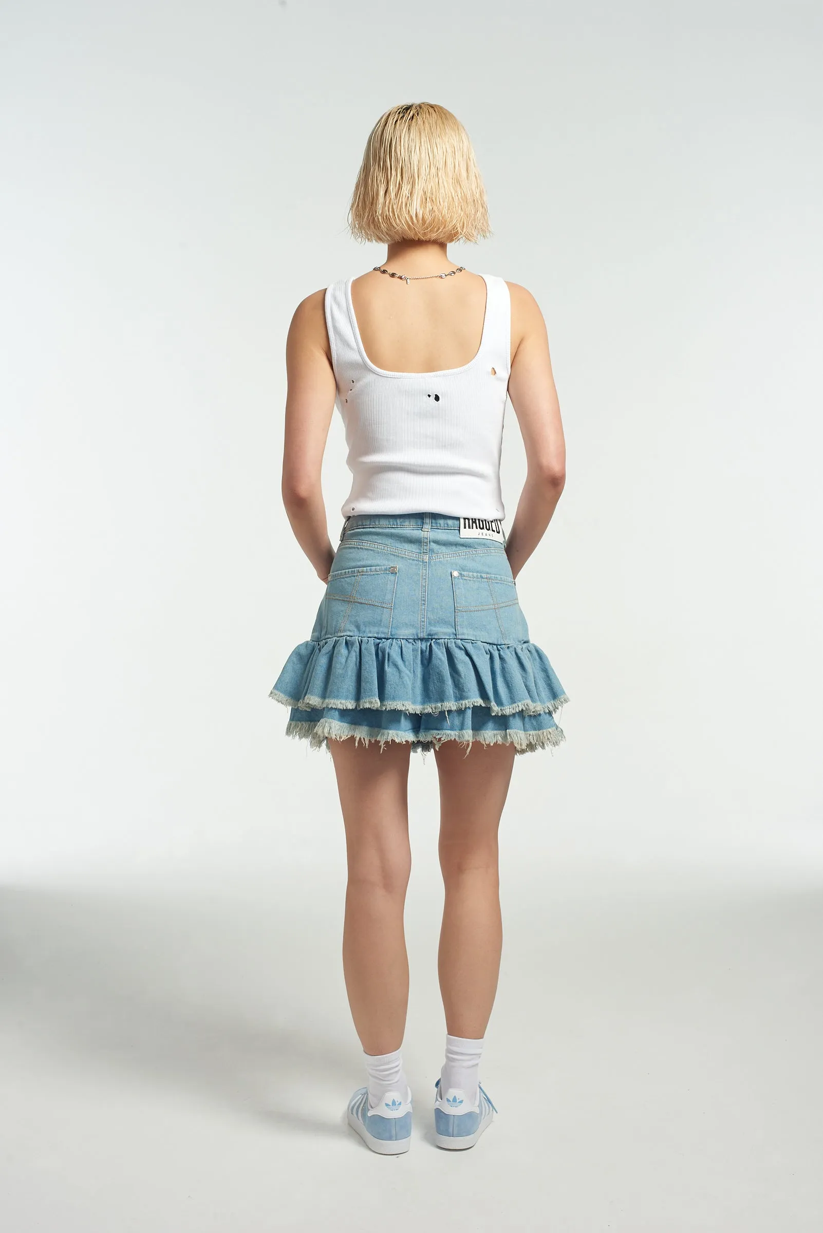 Morticia Mini Skirt Blue