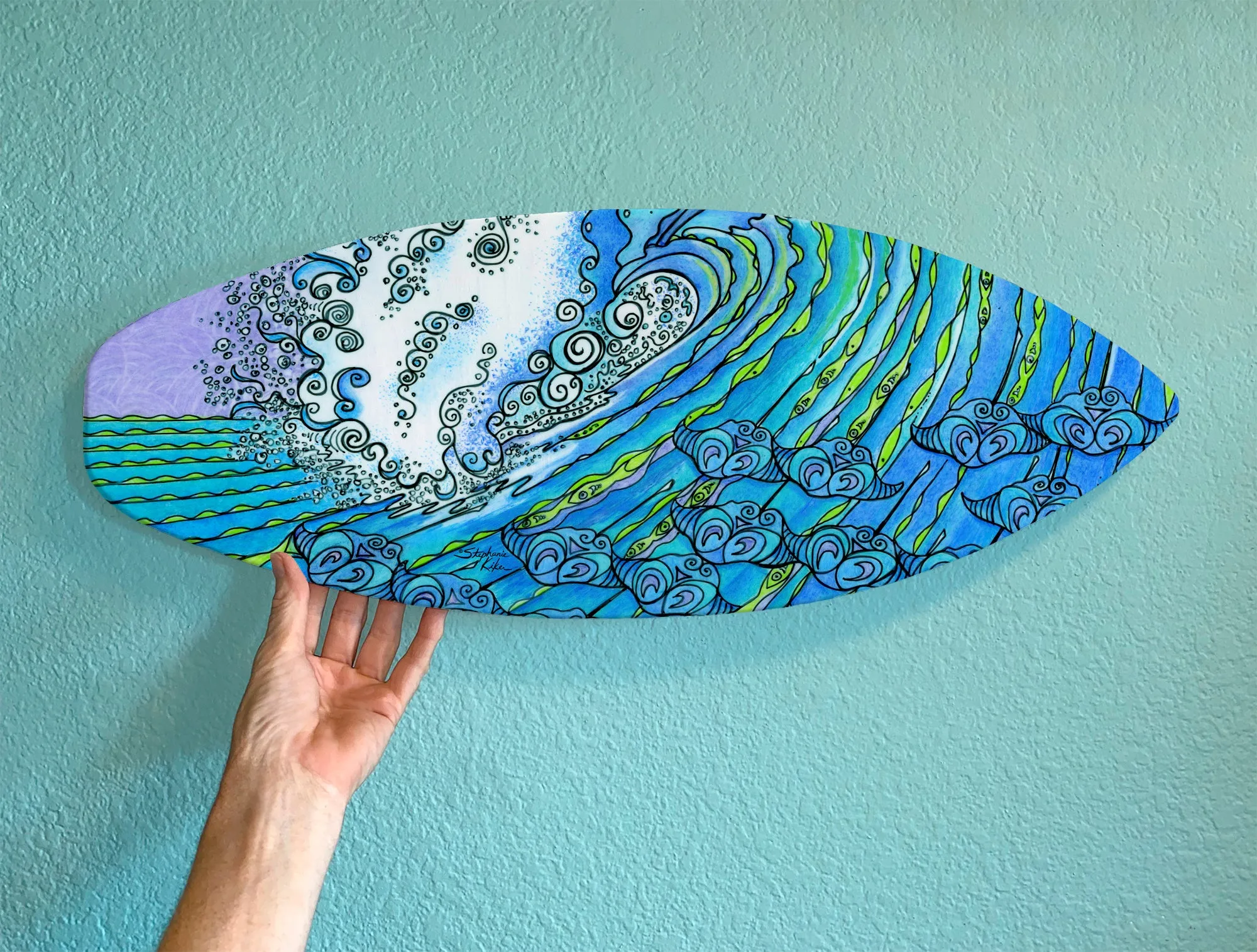 Ocean Life Surfboard Wall Art