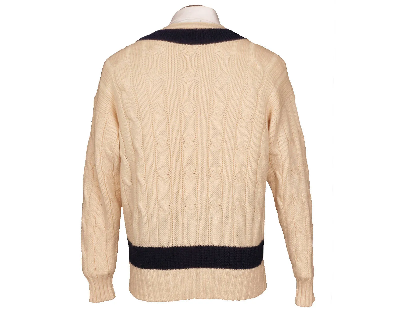 Oxford University Ice Hockey Club Sweater Cricket Style White Pure Wool England Mens Size 44 L