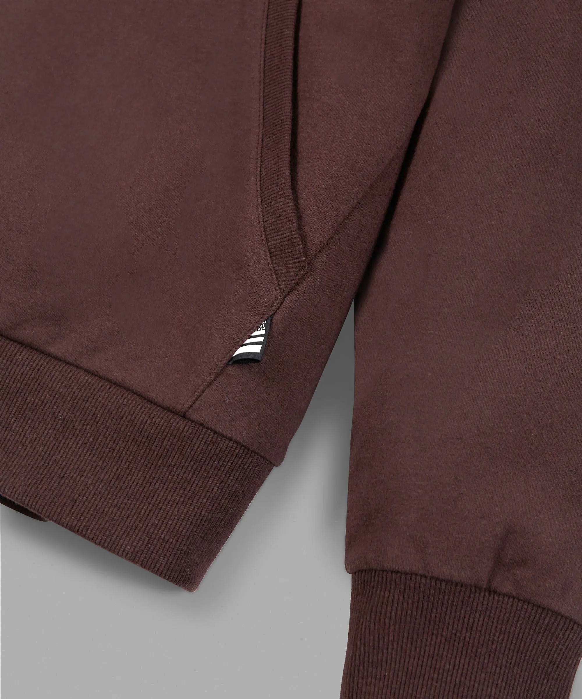 Paper Plane - Collegiate Spectrum Half Zip Drop Shoulder Hoodie - Brown