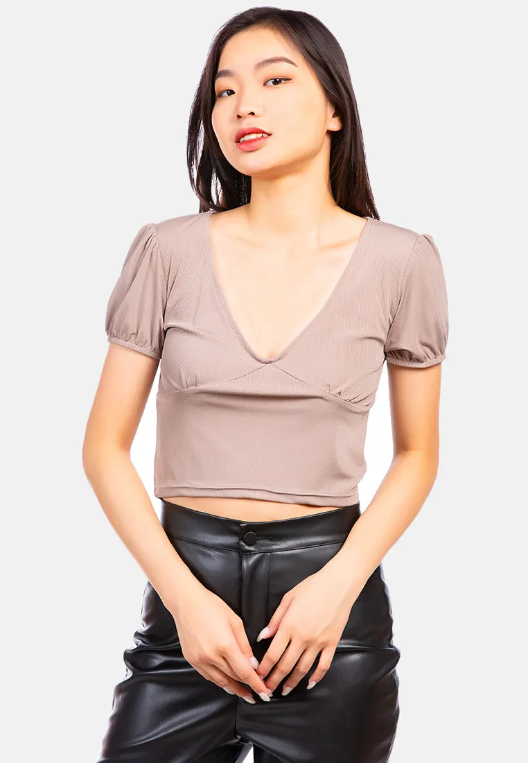 Pleated V Neck Top